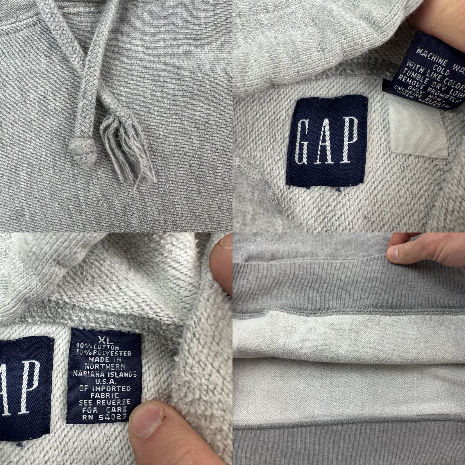 Gap VINTAGE Gap Hoodie Adult XL Gray 90s USA Pullover Size US XL / EU 56 / 4 - 8 Thumbnail