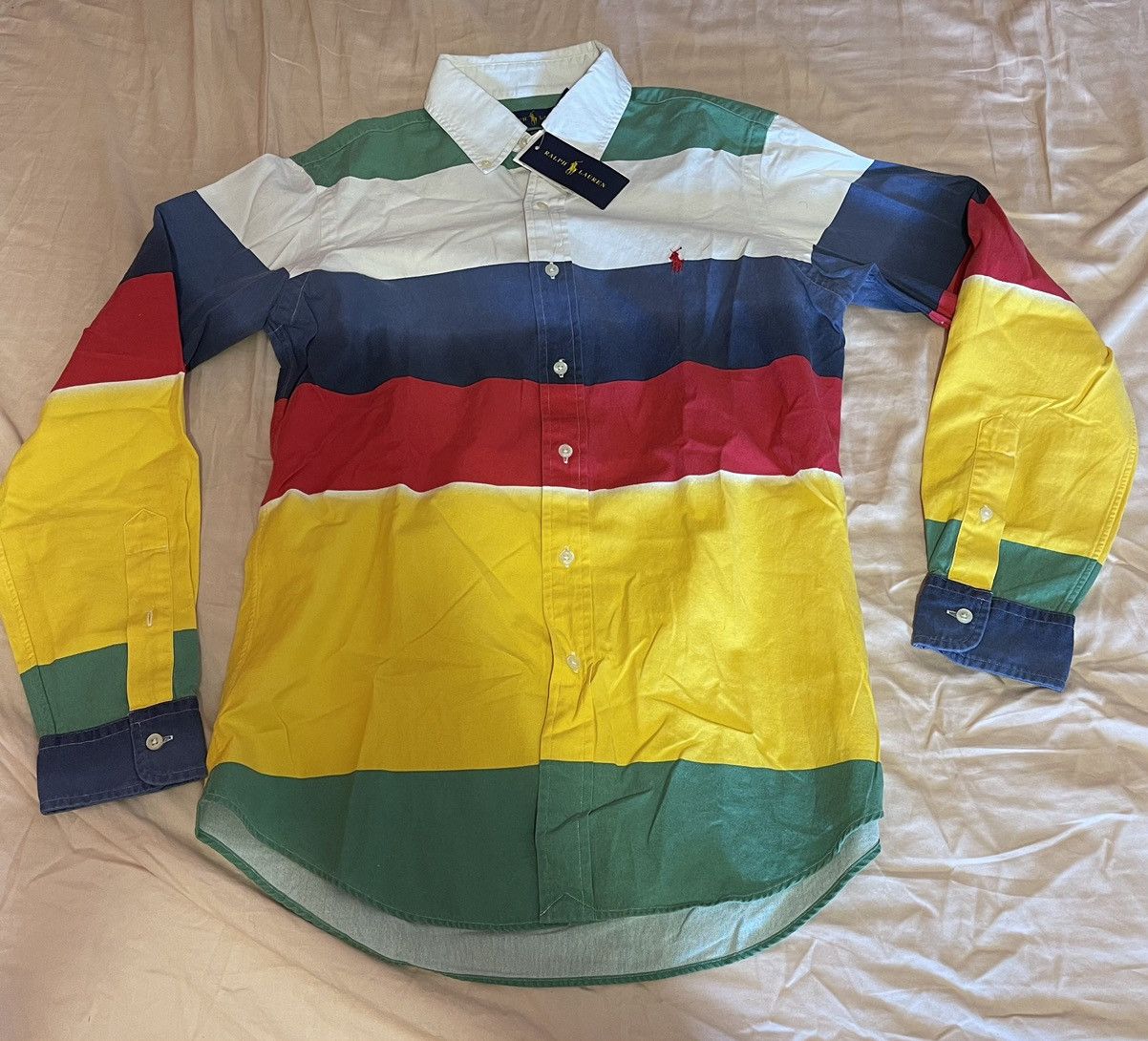 image of Polo Ralph Laurent Cp 93 Button Down Stadium 1992 Snow Beach, Men's (Size Small)