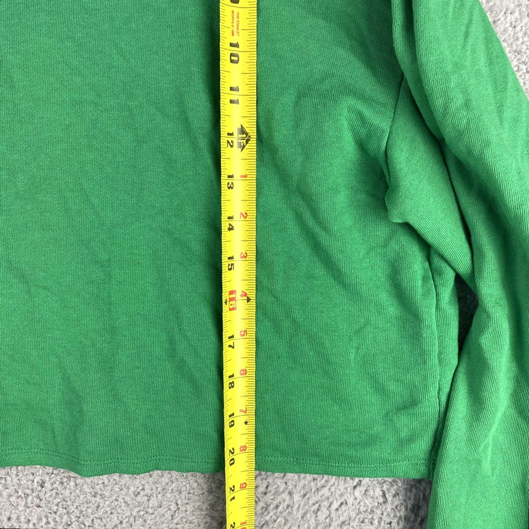 Vintage Green Envelope Blouse Women’s L Cropped Long Sleeve Bell Cowl Knit Polyester Stretch Bohemian Festival Modern All Seasons Size L / US 10 / IT 46 - 5 Thumbnail