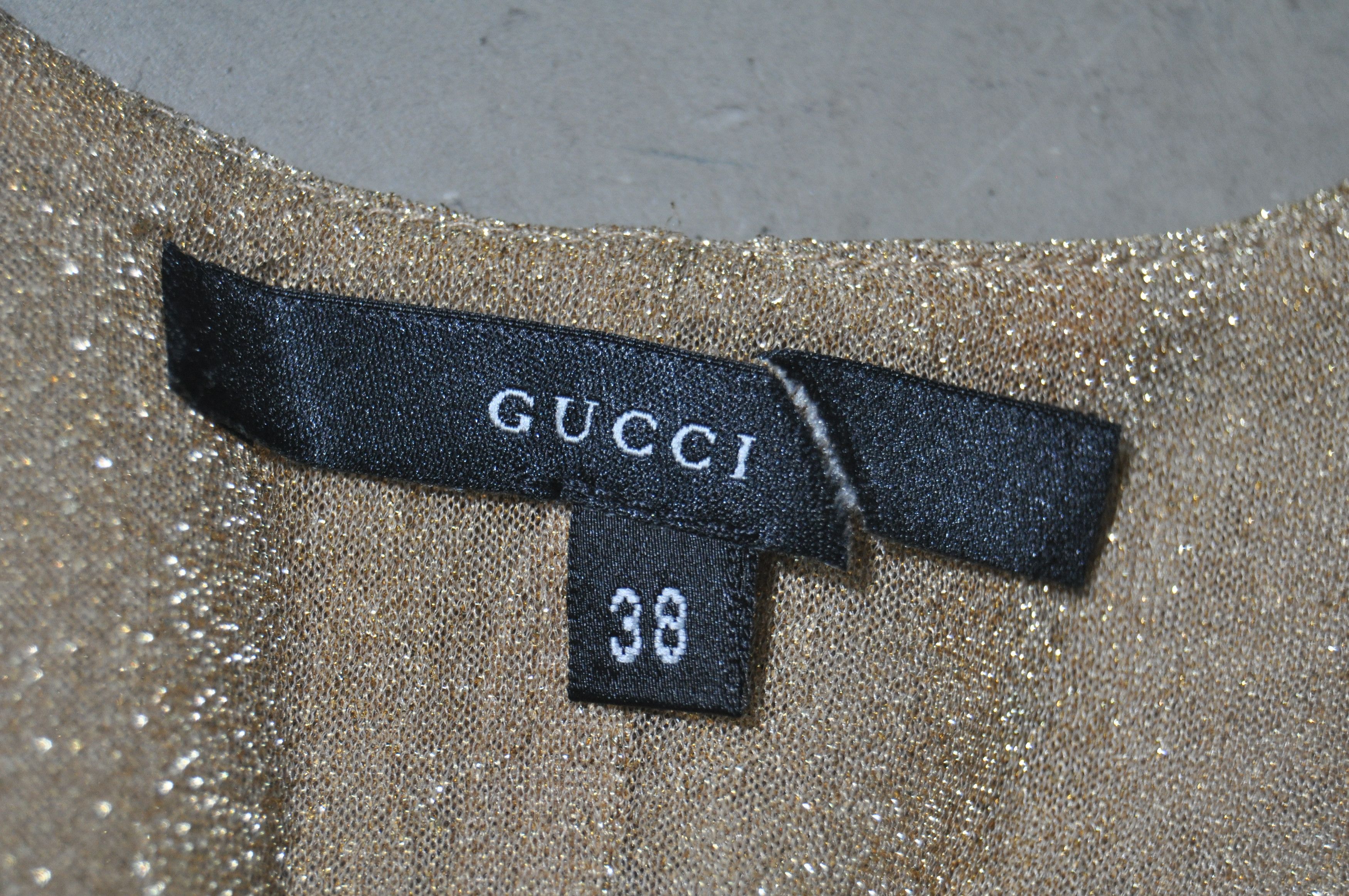 Gucci Gucci - Tom Ford - F/W 00 - Gold Lurex Dress Size XS / US 0-2 / IT 36-38 - 7 Thumbnail