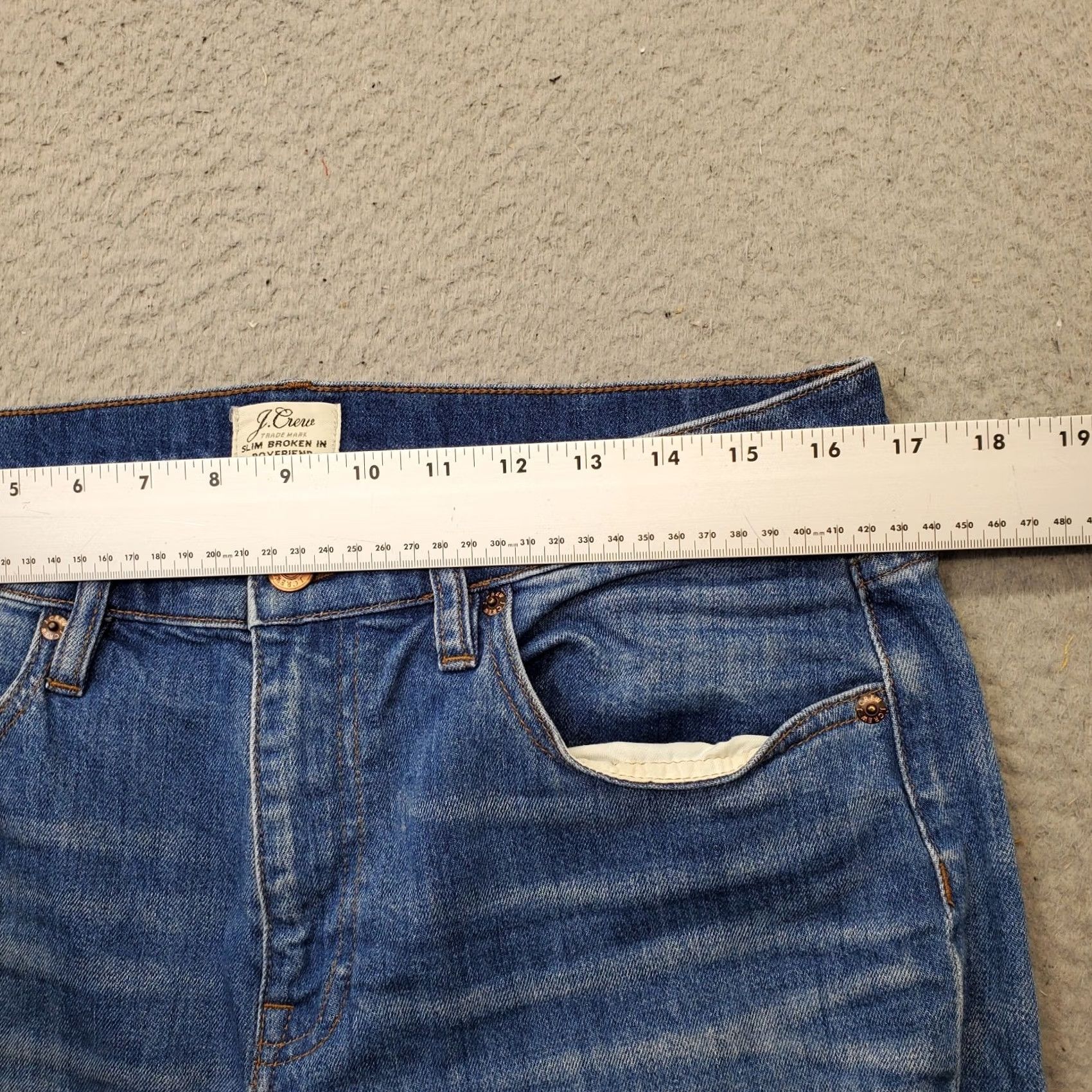 J.Crew J.Crew Boyfriend Jeans Womens 29 Blue Denim Slim Fit Medium Wash Straight Leg Size 29" - 6 Thumbnail