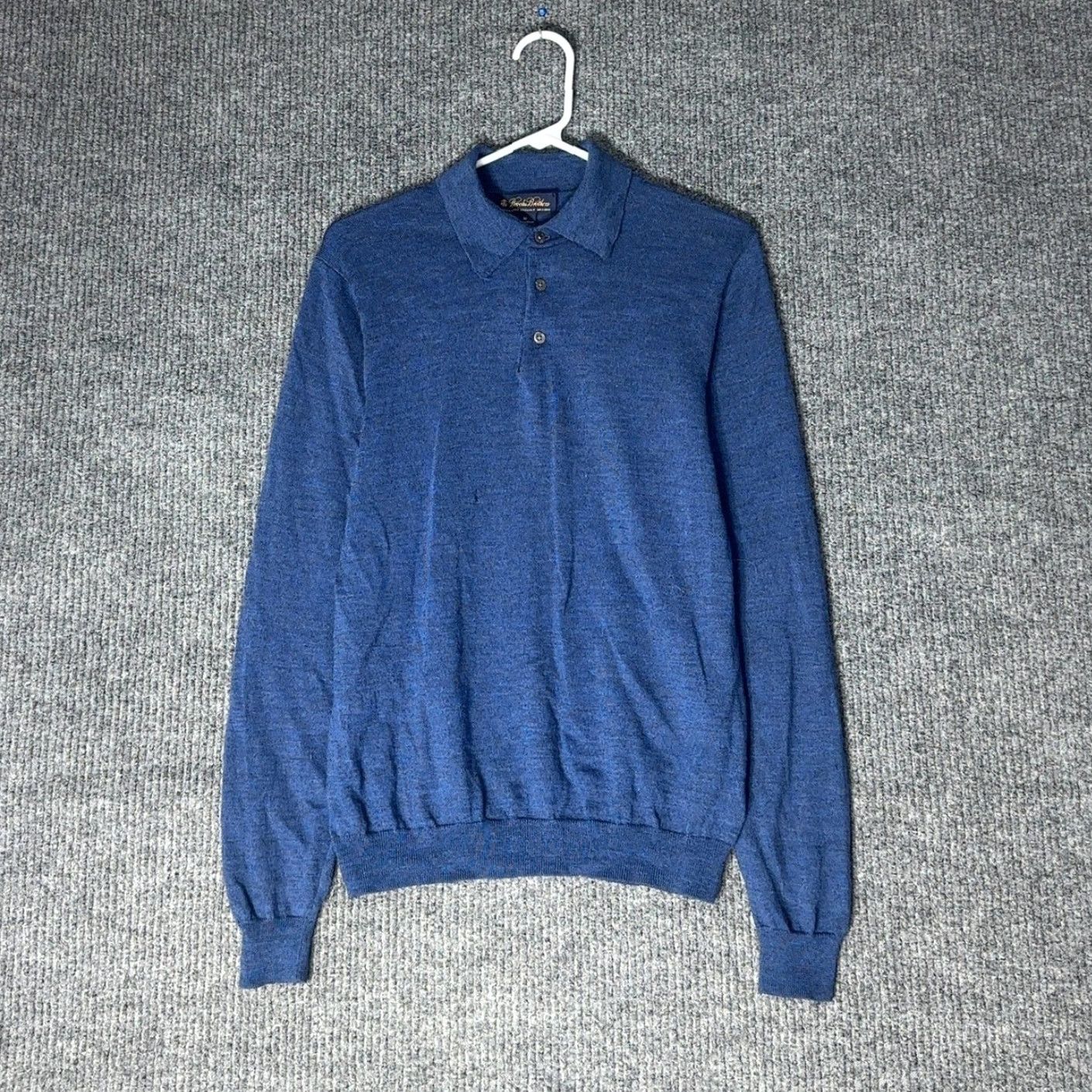 Brooks Brothers Brooks Brothers Merino Wool Polo Sweater Mens M Blue Long Sleeve Knit Regular Pullover Size US M / EU 48-50 / 2 - 5 Thumbnail