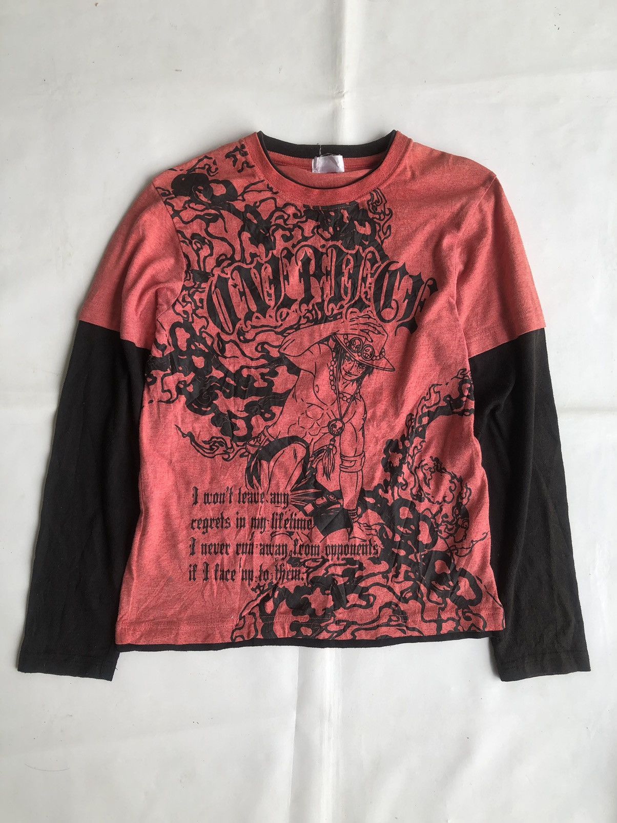 Anime Poem One Piece Hiken No Ace Double Layer Tee Size US M / EU 48-50 / 2 - 1 Thumbnail