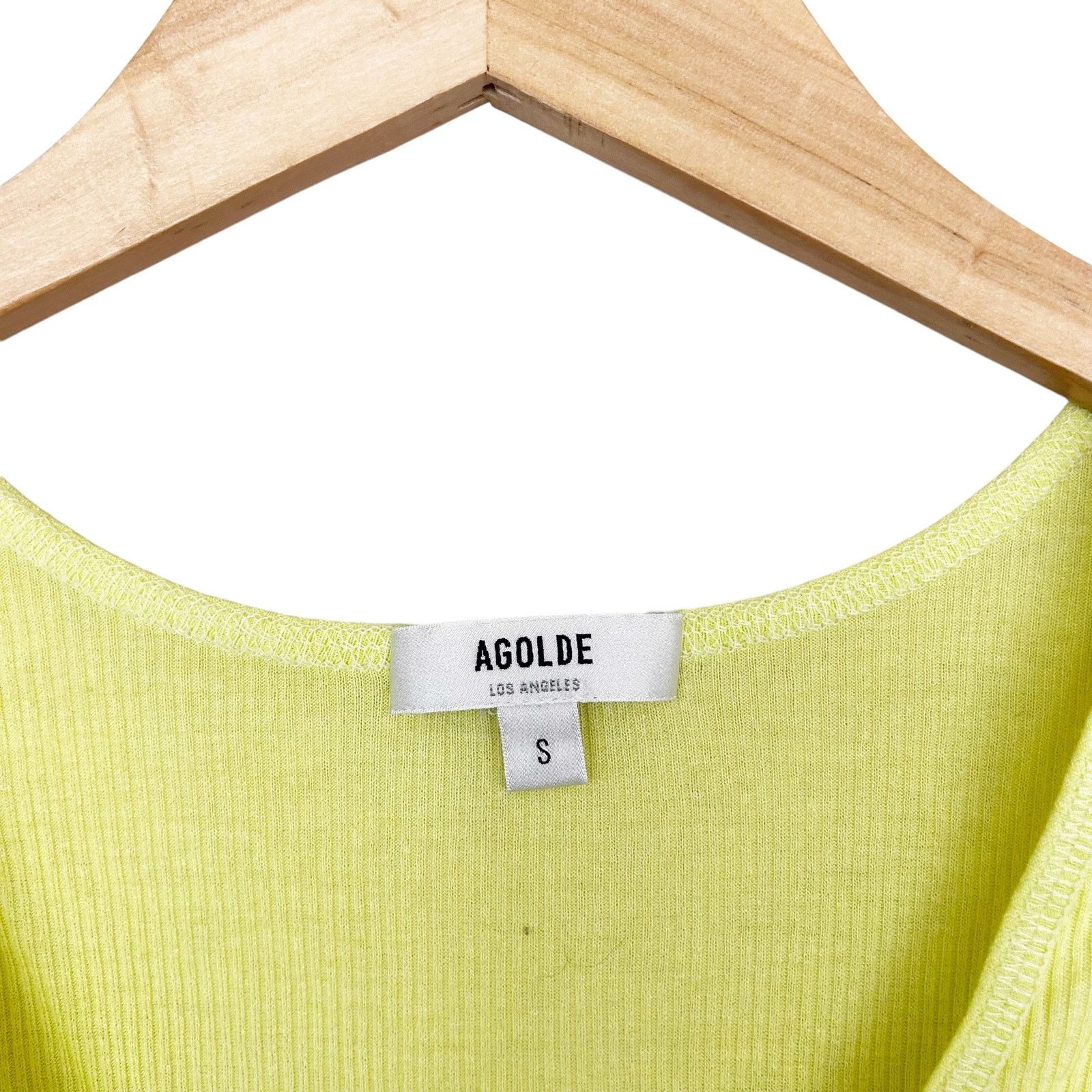 Agolde Agolde Yellow Ribbed Karla Tank Top Sz S Size S / US 4 / IT 40 - 2 Thumbnail