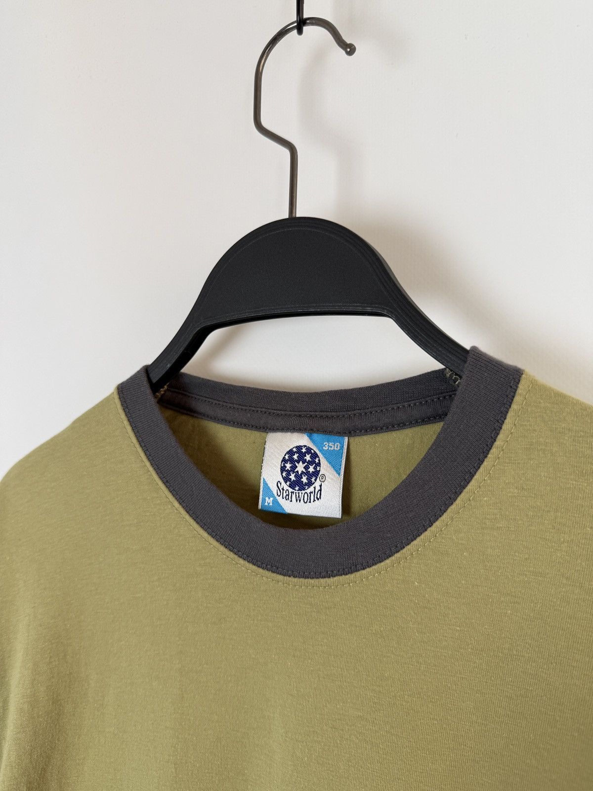 Vintage Y2K Vintage Starworld Green Blank Ringer T-Shirt M Size US M / EU 48-50 / 2 - 2 Thumbnail