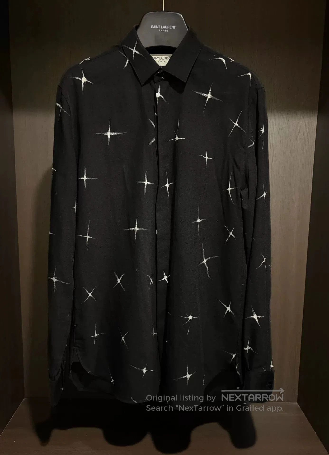 Saint Laurent Paris Saint Laurent Black Star Print Shirt. Size M / US 6-8 / IT 42-44 - 1 Thumbnail