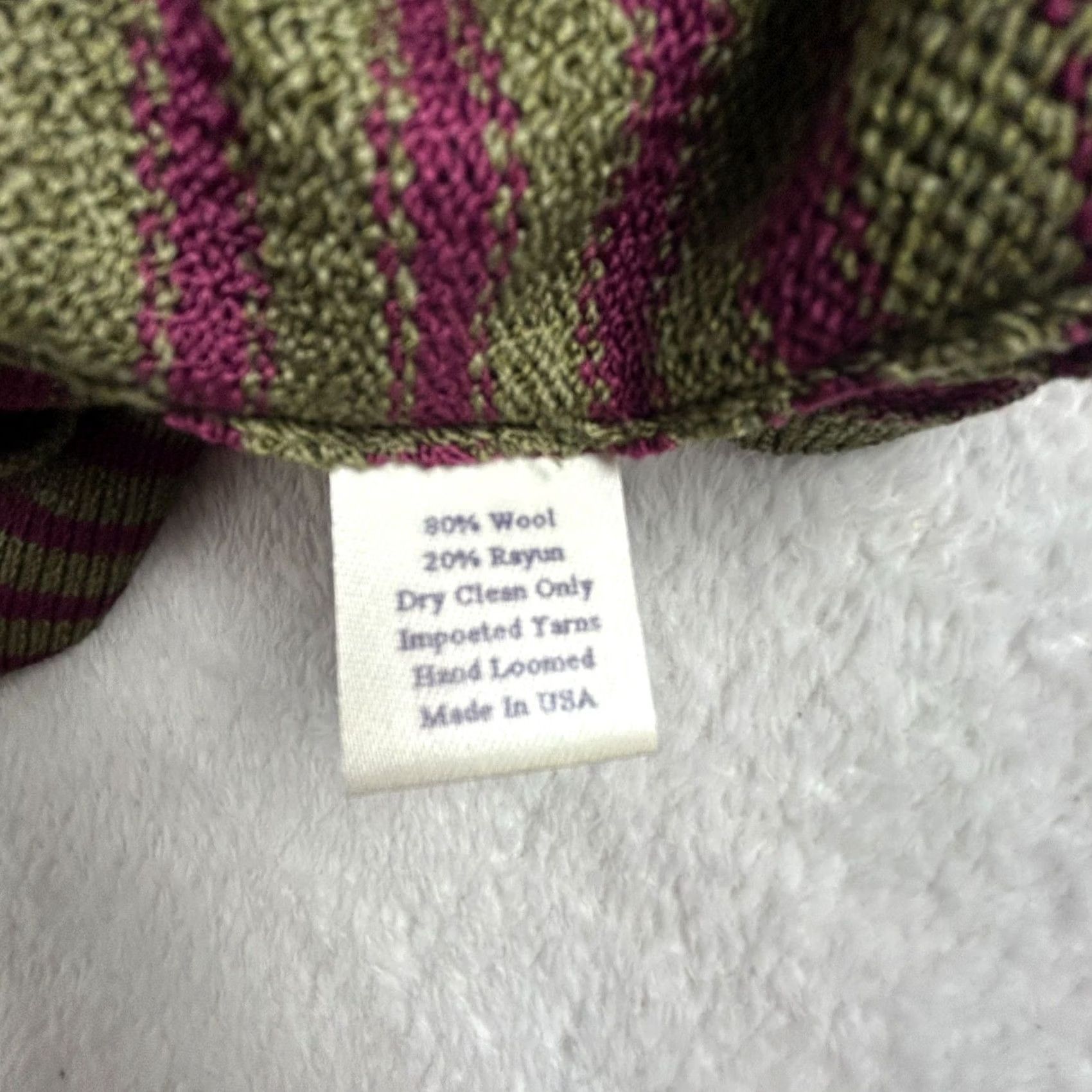 Vintage M.C Womens Wool Rayon Blend Scoop Neck Striped Knit Tank Top Green/Purple Casual Shirt Womens M Green Striped Wool Rayon Tank 90s style (no) Size M / US 6-8 / IT 42-44 - 4 Thumbnail