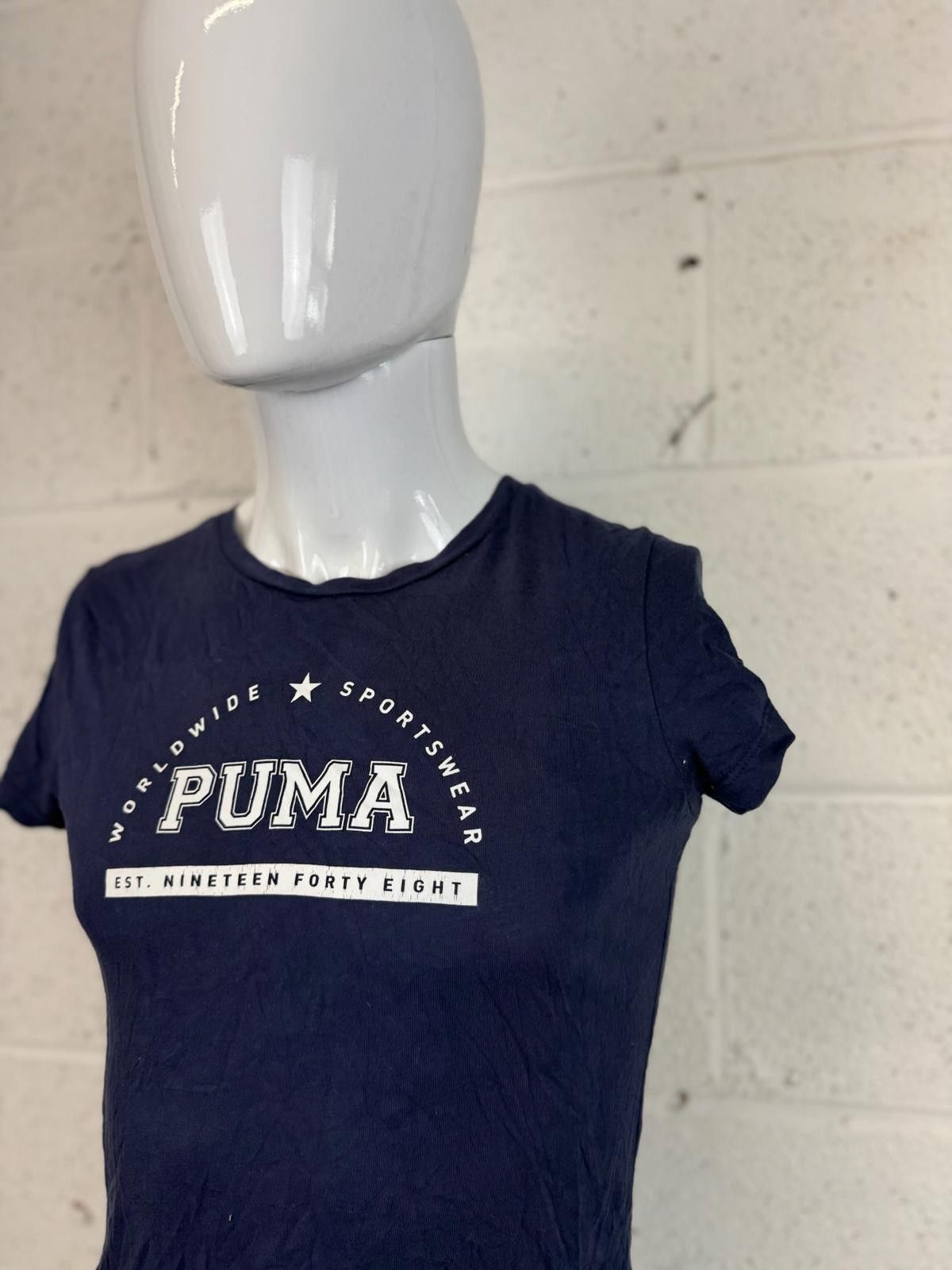 Puma Puma Women's Navy Blue Short Sleeve T-Shirt Size M Size M / US 6-8 / IT 42-44 - 3 Thumbnail