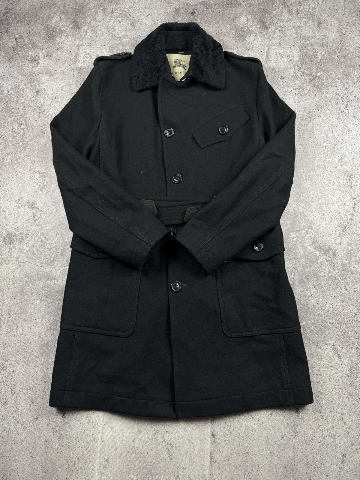 Burberry Burberry wool/fur checkered collar duffle trench coat Size US M / EU 48-50 / 2 - 2 Thumbnail