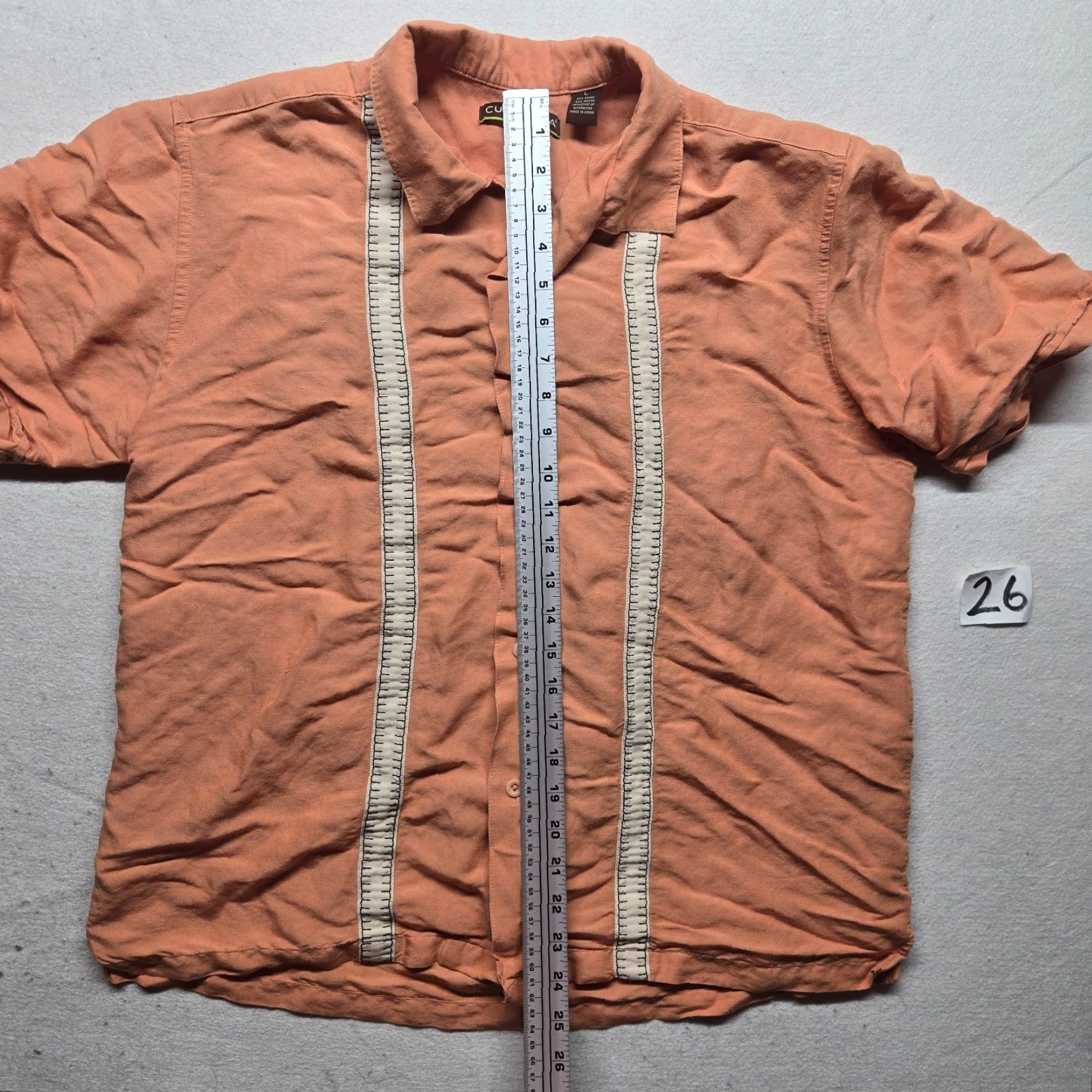 Cubavera Cubavera Shirt Adult Men Large L Orange Embroidered Short Sleeve Button-Down Casual Uomo 90s? Size US L / EU 52-54 / 3 - 3 Thumbnail