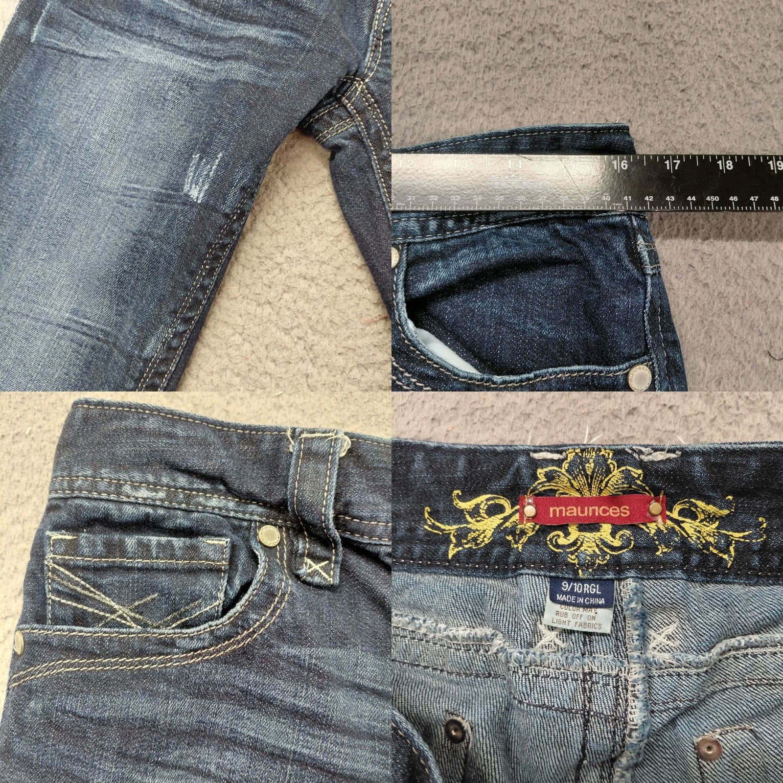 Vintage MAURICES Jeans Women's Size 9/10 Blue Denim Embroidered Whiskered Hemmed READ... Jeans 9/10 Blues Womens Vintage No Size 30" / US 8 / IT 44 - 9 Thumbnail