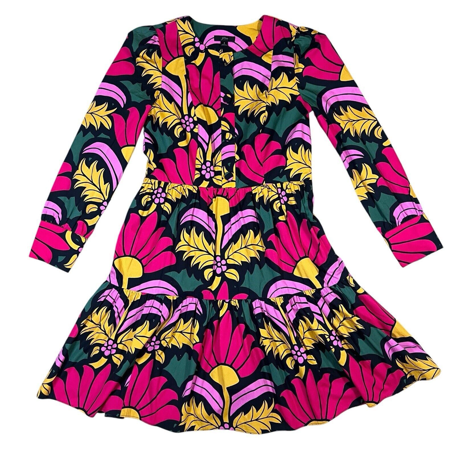 J.Crew J.CREW Pink Floral Ratti Grandi Fiori Short Dress Size 4 Size S / US 4 / IT 40 - 3 Thumbnail