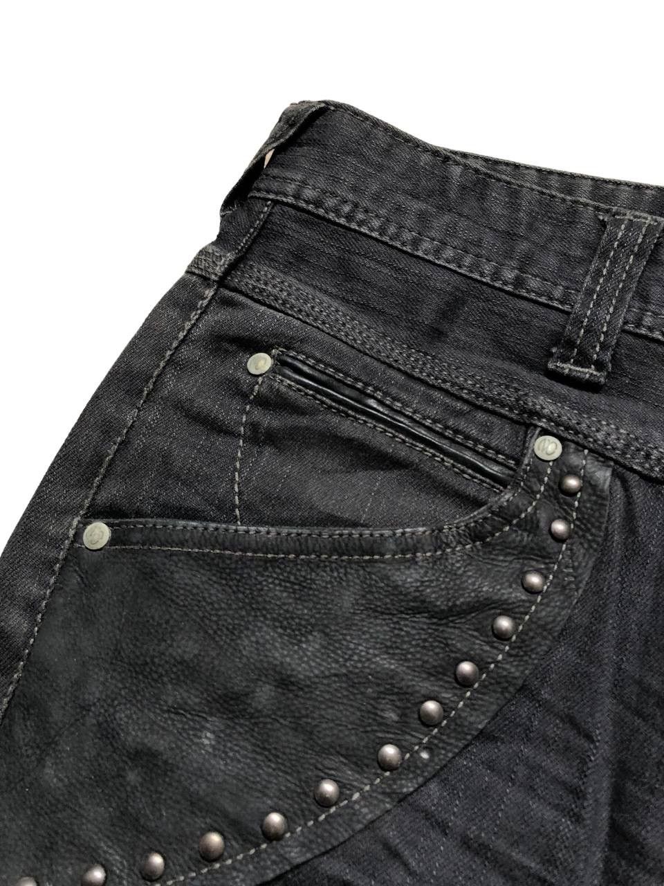 If Six Was Nine × Le Grande Bleu (L.G.B.) × Nicole Club Nicole Club for Men Studded Leather Pocket Flare Denim Pants Size US 32 / EU 48 - 7 Thumbnail