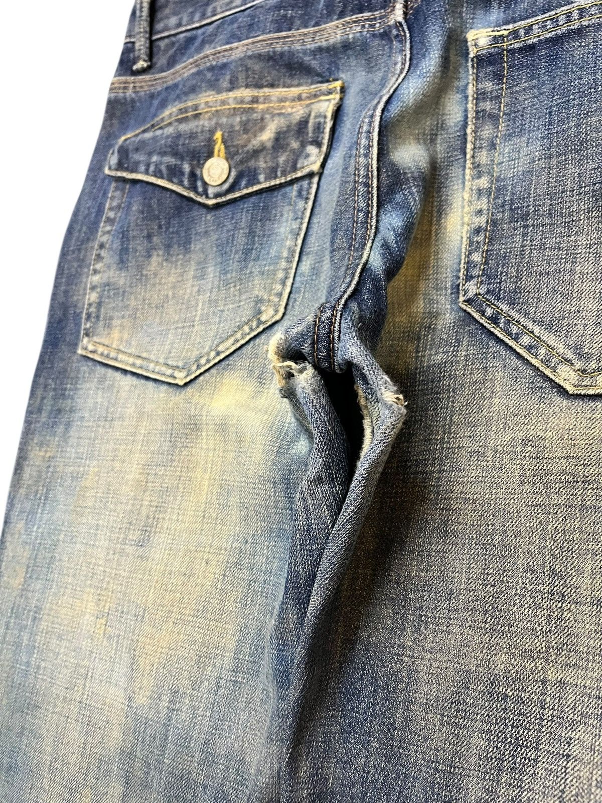 RAGEBLUE Vintage Rageblue Faded Mudwash Whiskers Denim Size US 33 - 9 Thumbnail