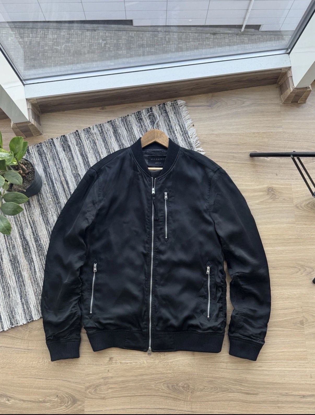 Allsaints All saints Polyester Nova Bomber Black Men’s Jacket Size M Size US M / EU 48-50 / 2 - 1 Thumbnail