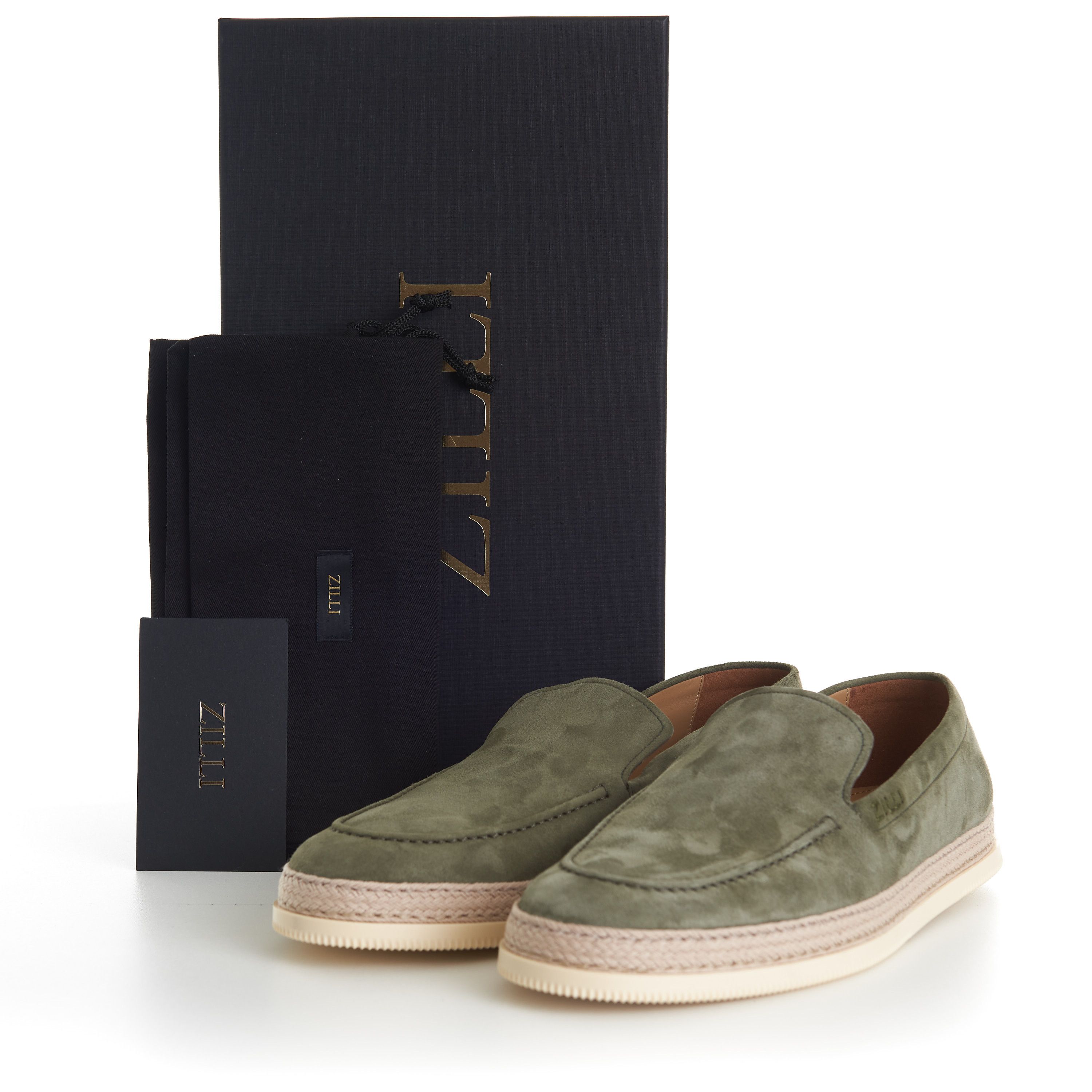 Zilli Green Casual Moccasins, White Woven Outsole Size US 8.5 / EU 41-42 - 12 Thumbnail