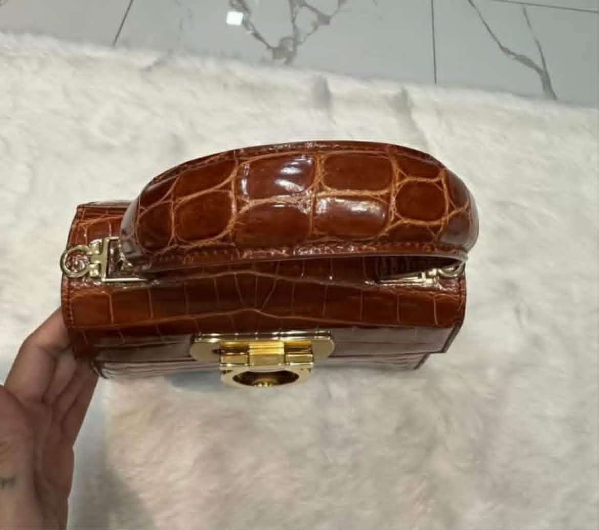 Salvatore Ferragamo Ferragamo Crocodile Leather Iconic Top Handle Size ONE SIZE - 8 Thumbnail