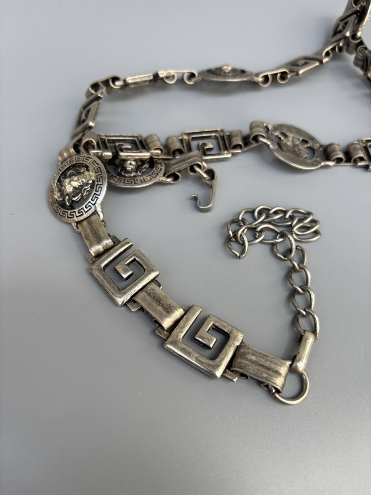 Versace 90s Versace Silver Italy Lion’s Head Chain Belt 32” Size ONE SIZE - 4 Thumbnail