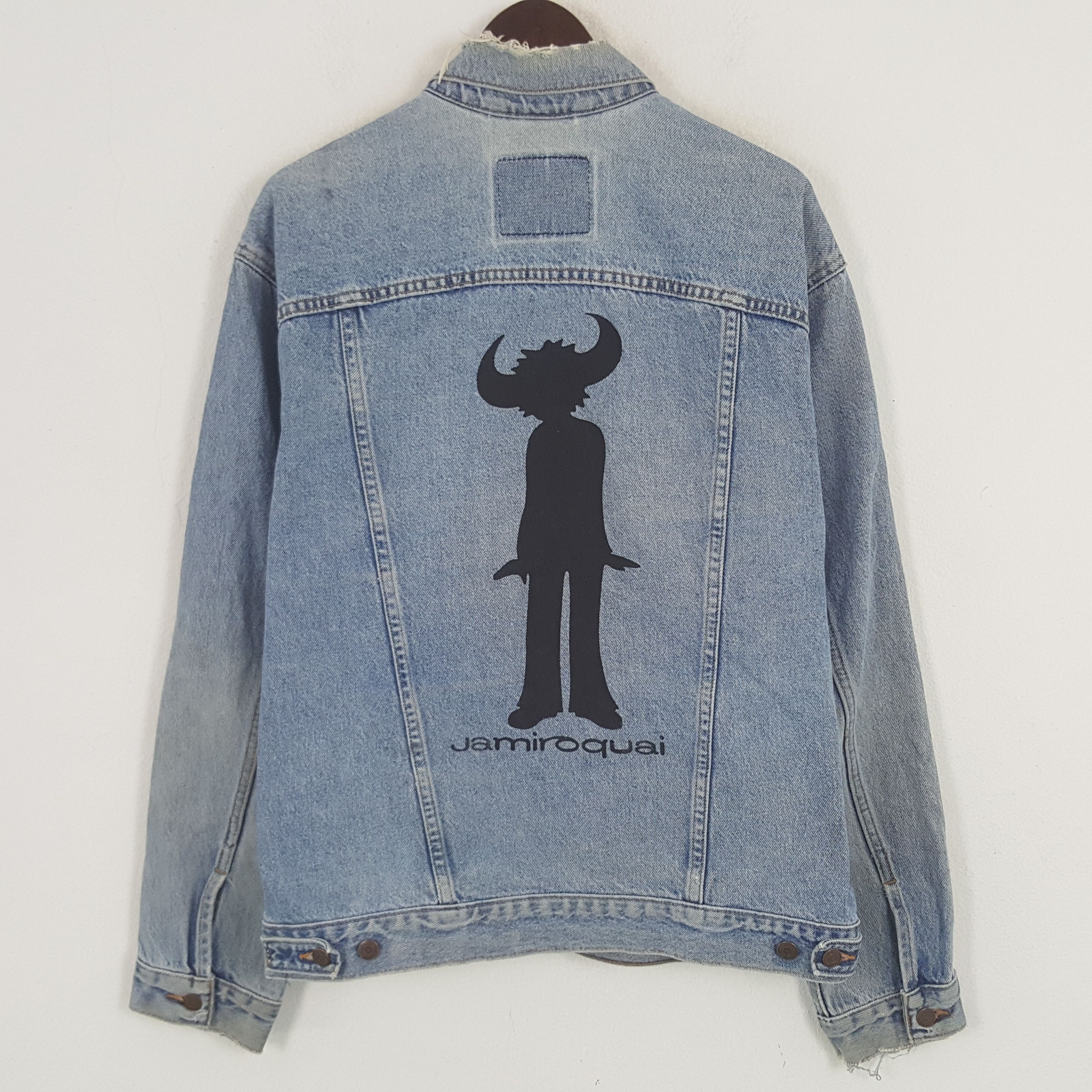 Levi's × Vintage Vintage Levis Denim X Custom Art Jamiroquai Jacket Size US L / EU 52-54 / 3 - 1 Thumbnail