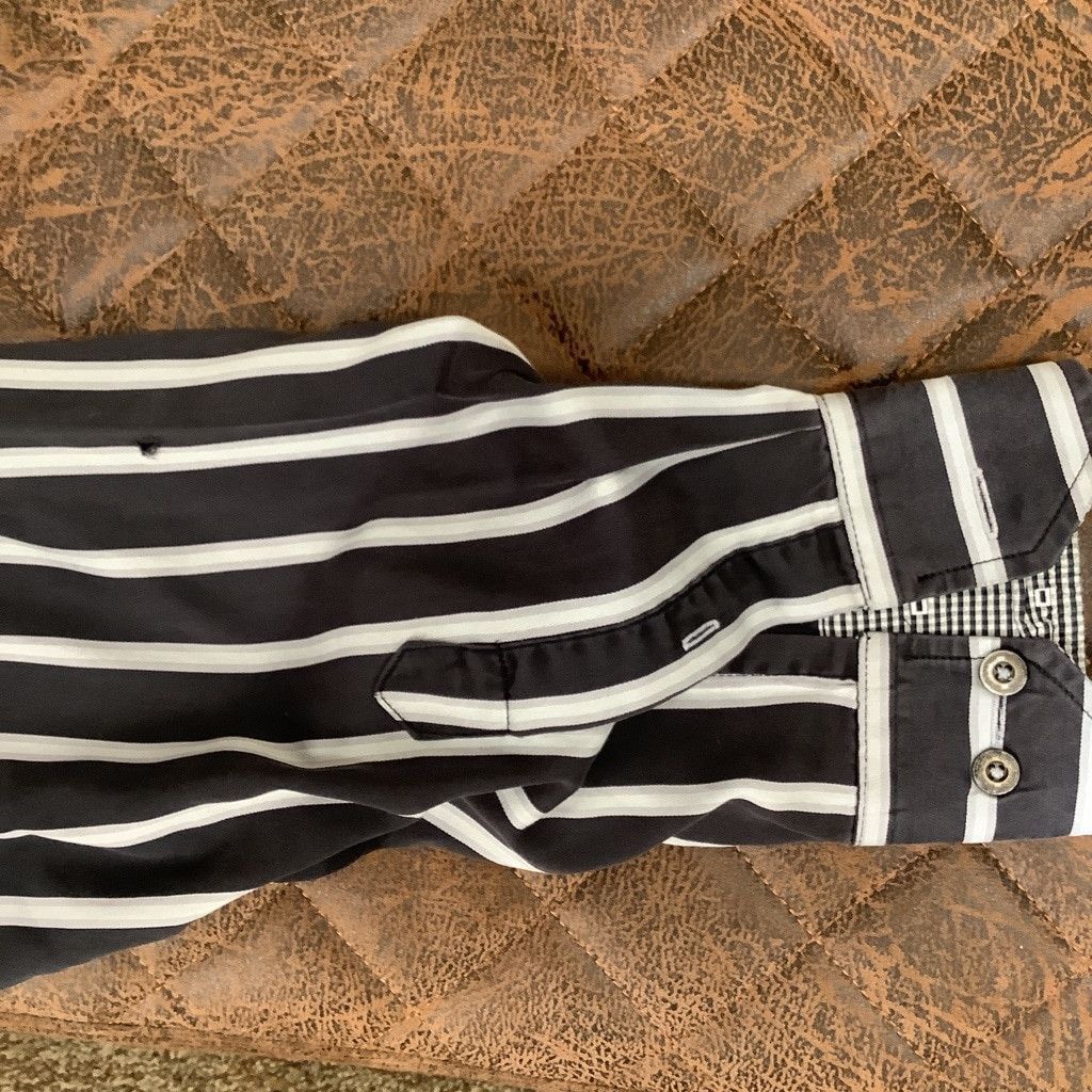 BUGATCHI Men's Bugatchi Button Down Shirt Med Black/White Striped Size US M / EU 48-50 / 2 - 17 Thumbnail