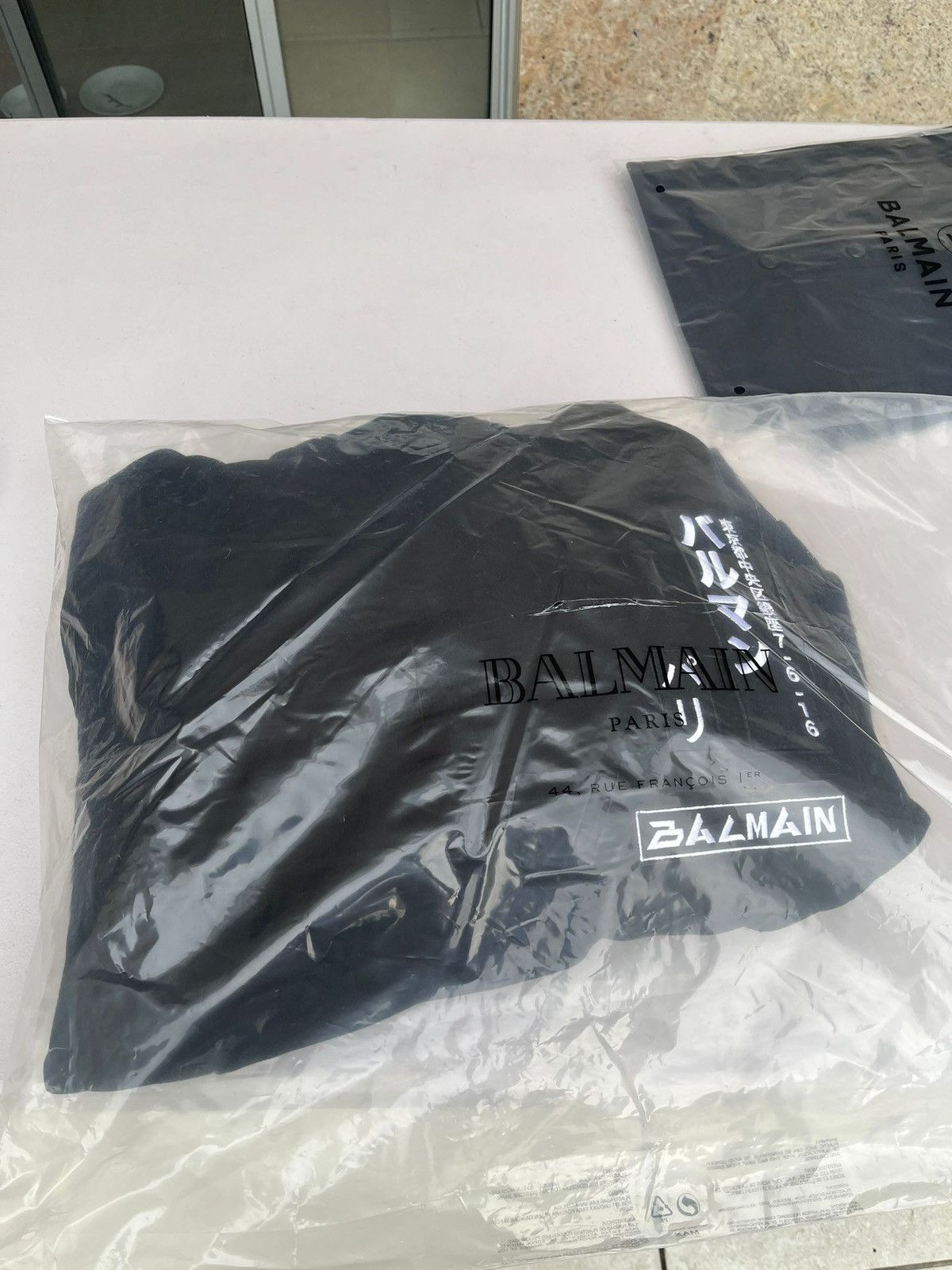 Balmain Layered Sleeve Tokyo Embroidered Logo Hoodie in Black Size US M / EU 48-50 / 2 - 22 Thumbnail