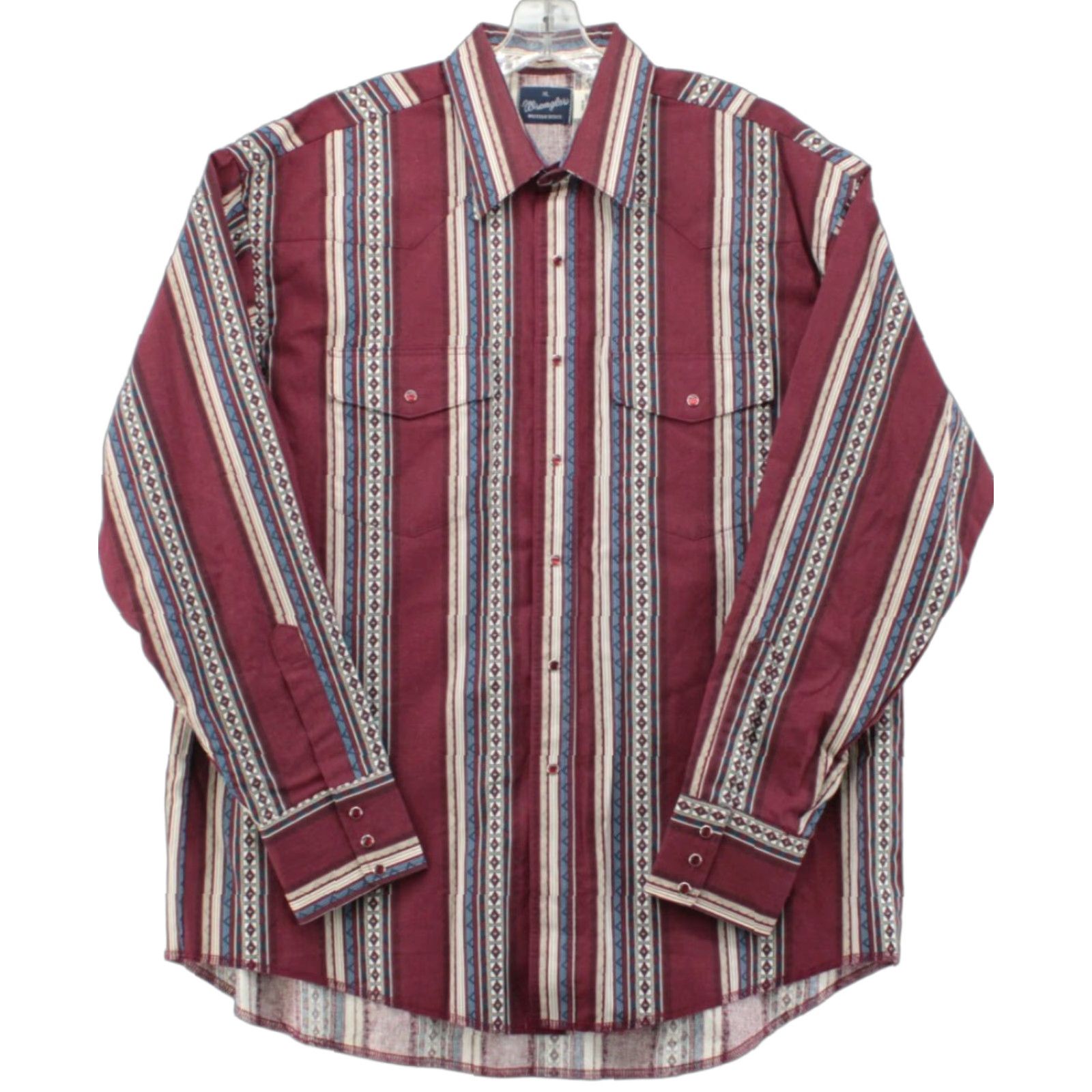 Wrangler VINTAGE Wrangler BrushPopper Shirt Mens XL Red Aztec Long Sleeve Red Pearl Western Size US XL / EU 56 / 4 - 1 Thumbnail
