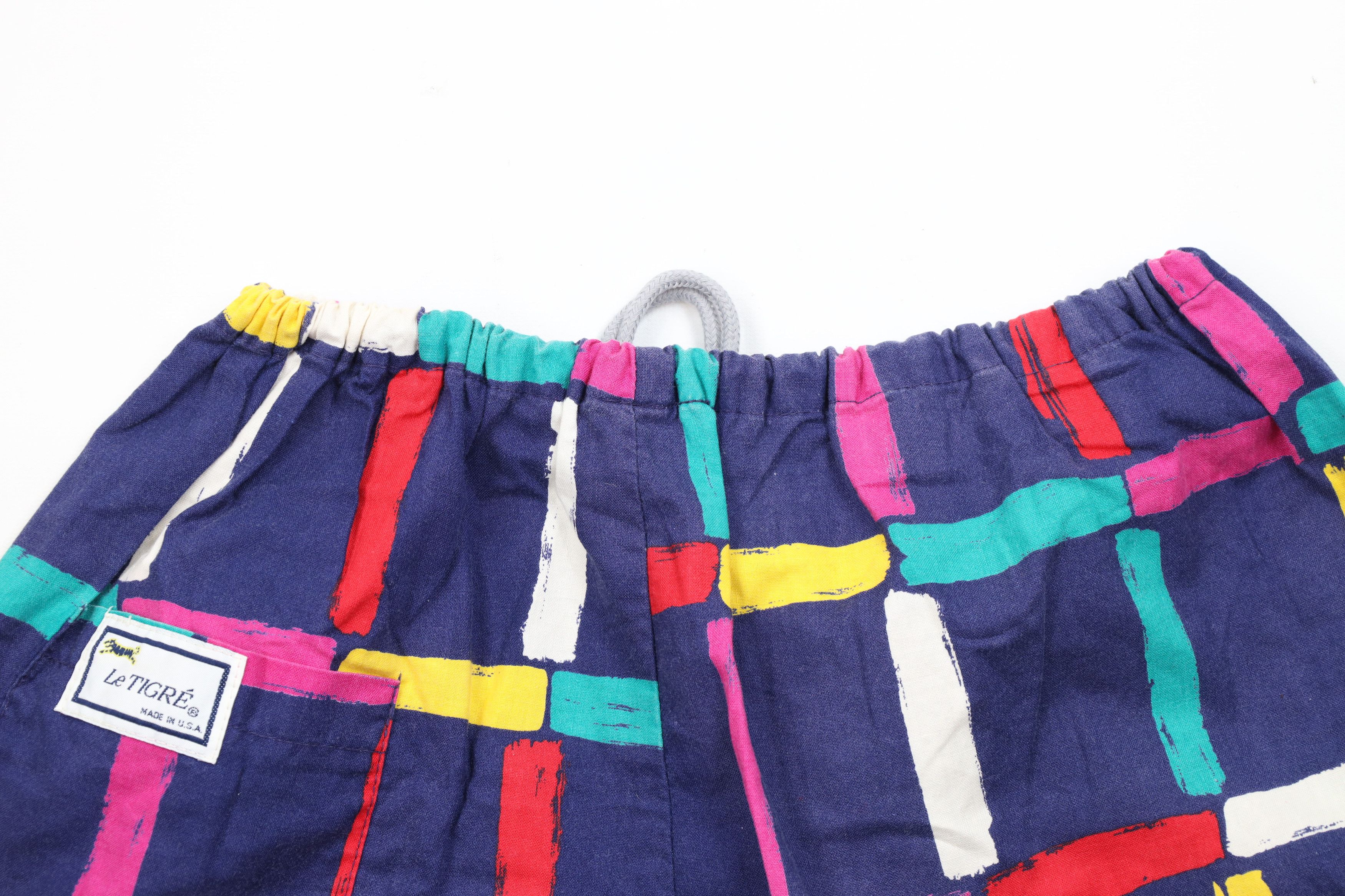 Vintage Vintage 80s 90s Le Tigre Rainbow Checkered Beach Shorts USA Size US 34 / EU 50 - 10 Thumbnail
