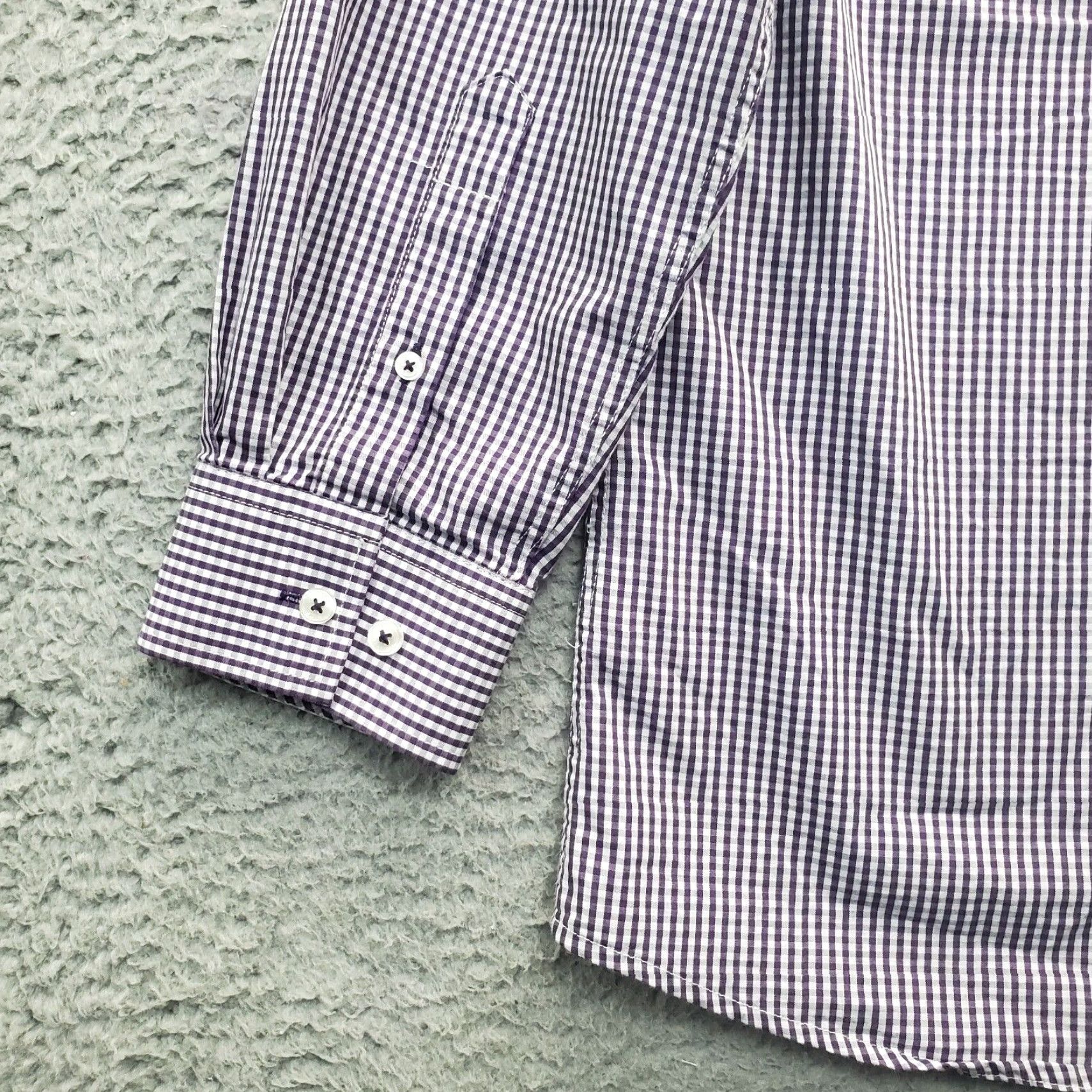 Vintage Nick Graham Dress Shirt Mens L Multi Gingham Stretch Modern Fit Button Down Size 42R - 7 Thumbnail