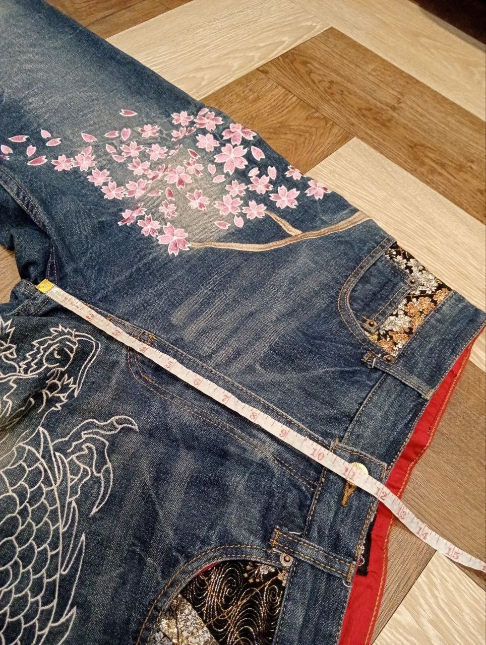 Japanese Brand HISHYOUHAKUREI ORIGINAL WAGARA DENIM SUKAJAN DRAGON PANTS Size US 32 / EU 48 - 13 Thumbnail