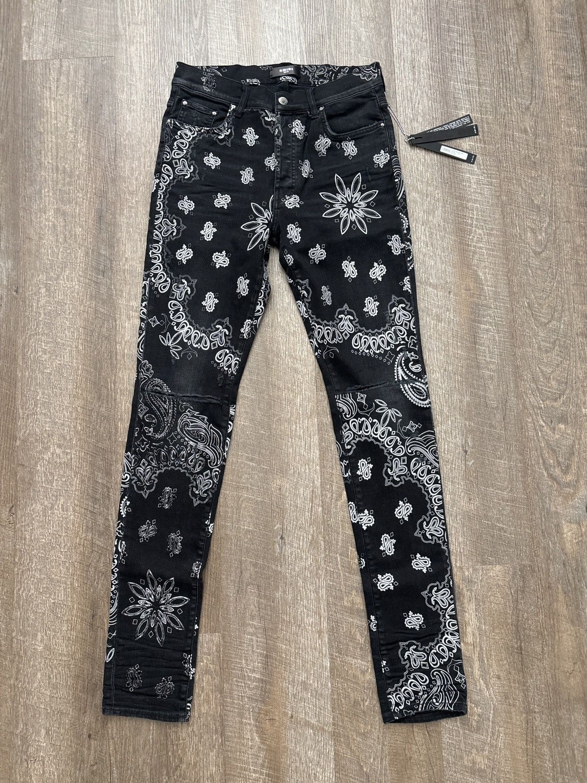 Amiri Flocked Bandana Jean Size US 34 / EU 50 - 1 Thumbnail
