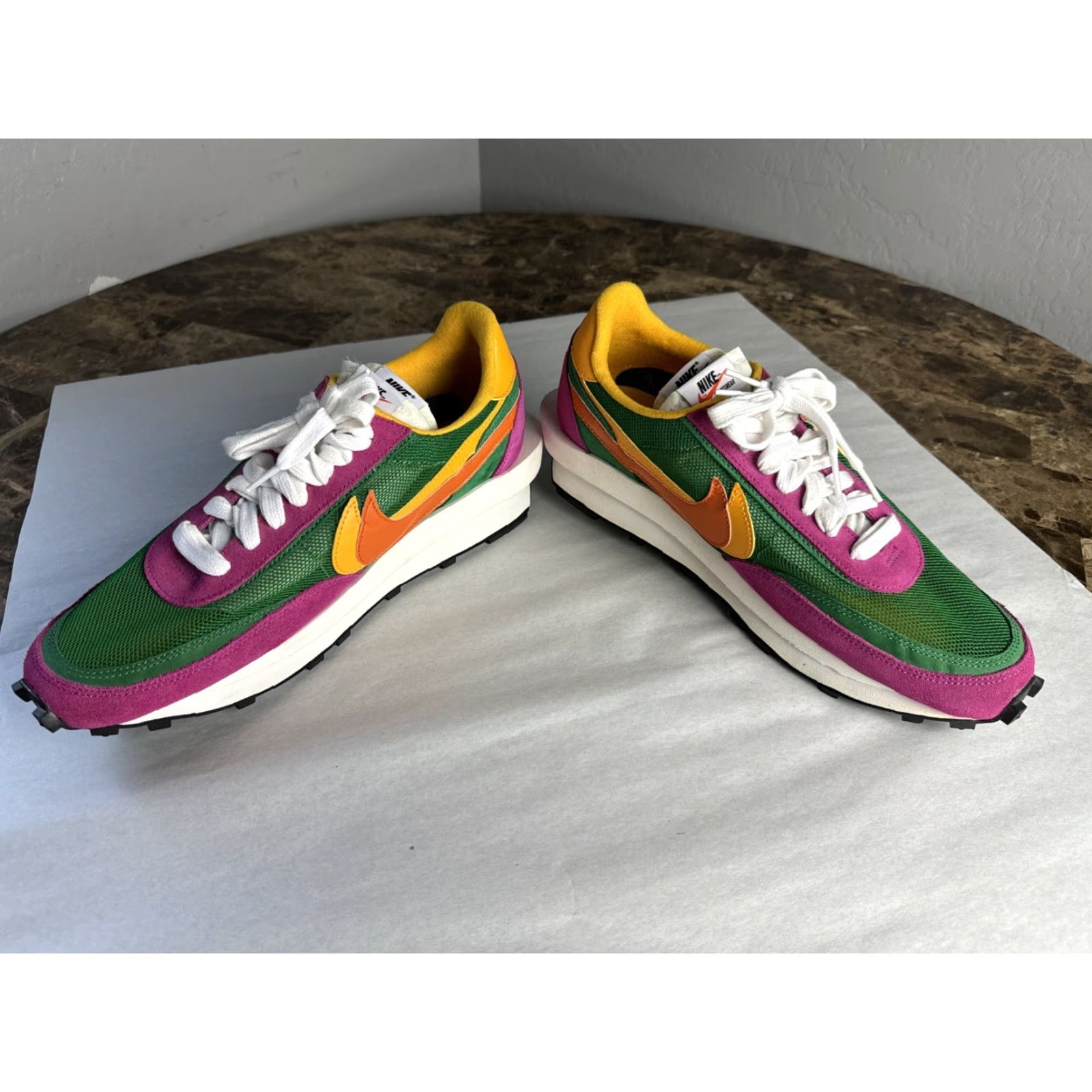 Nike Nike sacai x LDWaffle Pine Green Yellow Suede Leather BV0073-301 11.5 Mens Sneaker Size US 12 / EU 45 - 6 Thumbnail