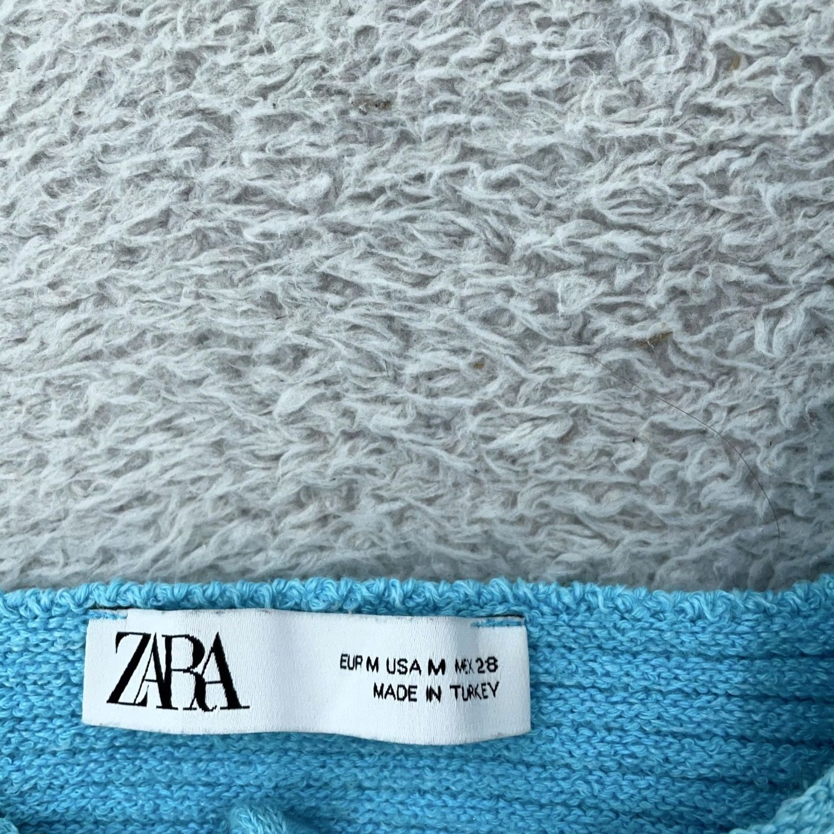 Zara Zara Womens Medium Blue Knit Cami Crop Tank Top Strappy Stretch Ribbed Lace Up Size M / US 6-8 / IT 42-44 - 6 Thumbnail