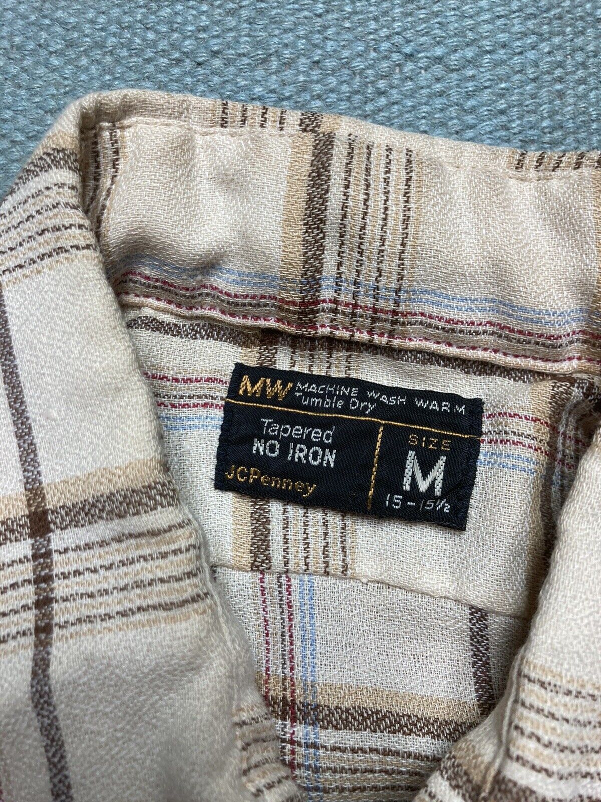 JCPenney × Vintage VTG 70s JCPenney plaid shirt soft knit polyester? medium Size US M / EU 48-50 / 2 - 5 Thumbnail