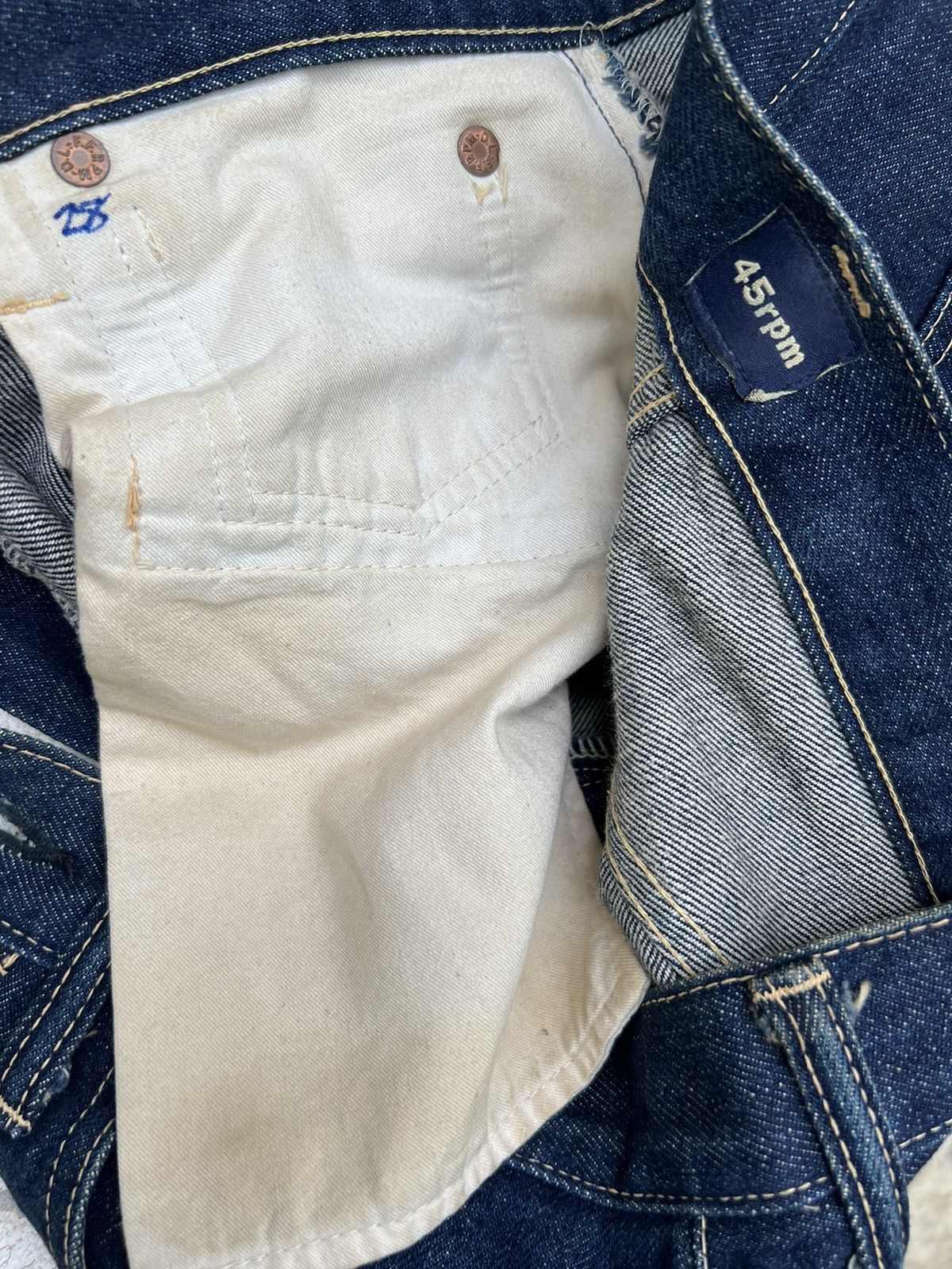 45rpm Vintage 90s 45rpm Japan Mud Denim Straight Leg Jeans Size US 32 / EU 48 - 23 Thumbnail