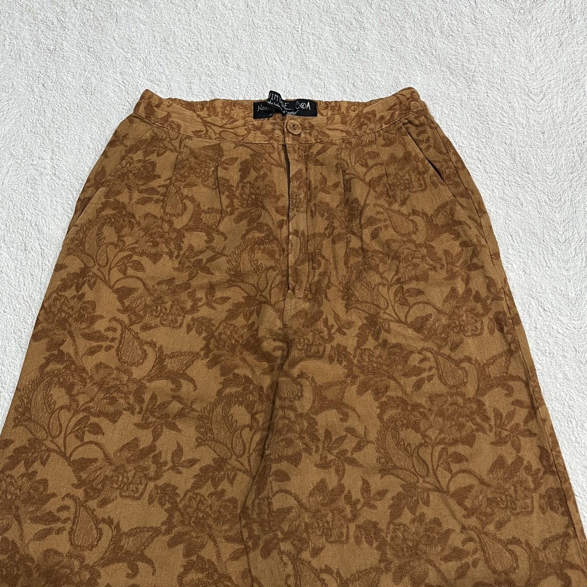 GOA Natural Vintage GOA Velvet Flower Flared Pants Avant Garde Size 30" / US 8 / IT 44 - 2 Thumbnail