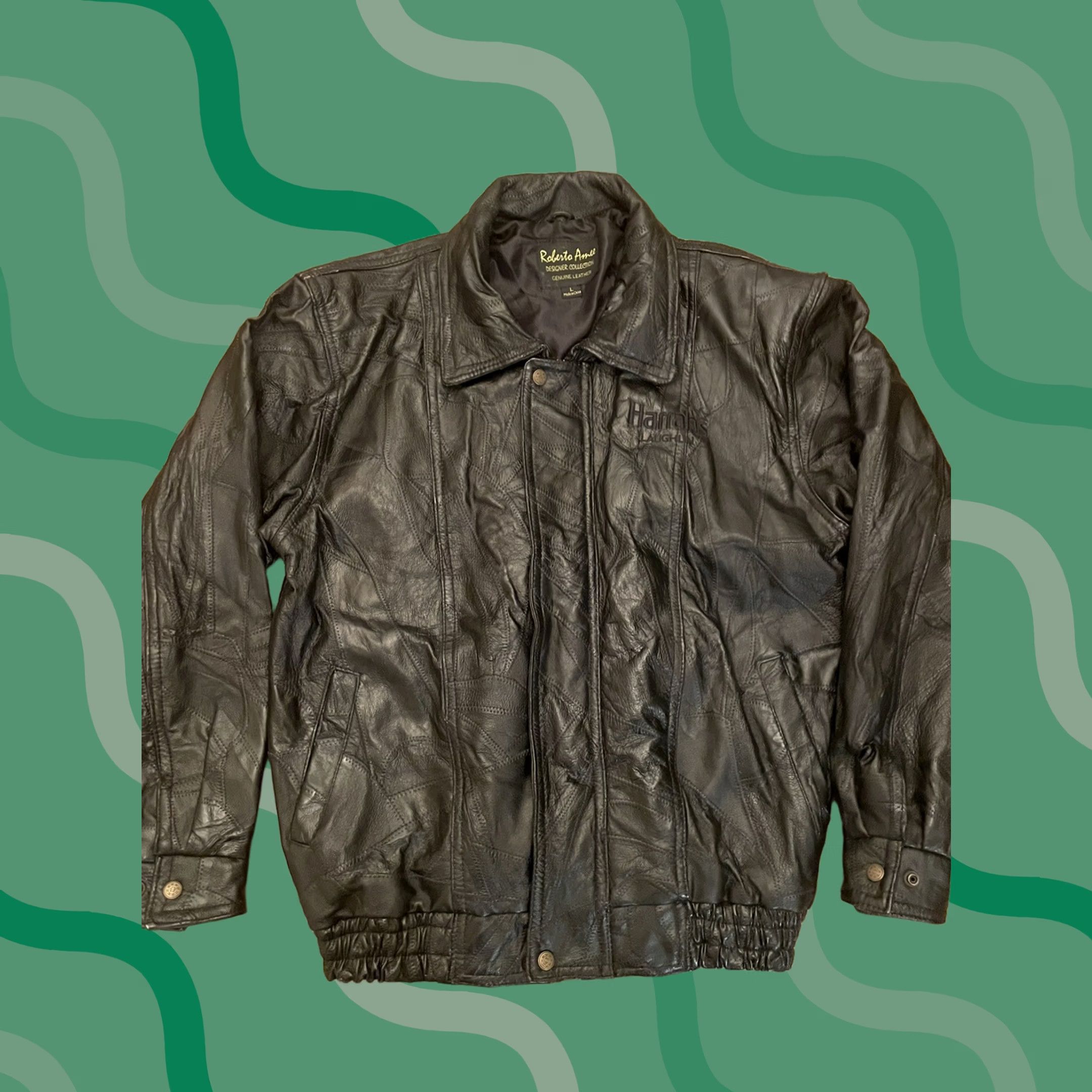 Vintage Vintage Bomber Leather Jacket - Black Size Large - Punk Biker Metal Size US L / EU 52-54 / 3 - 1 Thumbnail