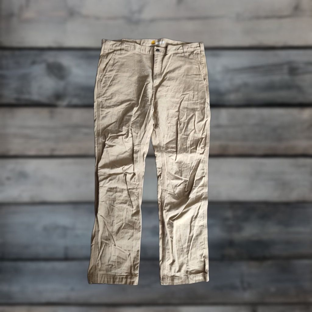 Carhartt Carhartt Rugged Flex Canvas Pants 40X32 Beige Work Regular Fit Mens Size US 40 / EU 56 - 1 Thumbnail