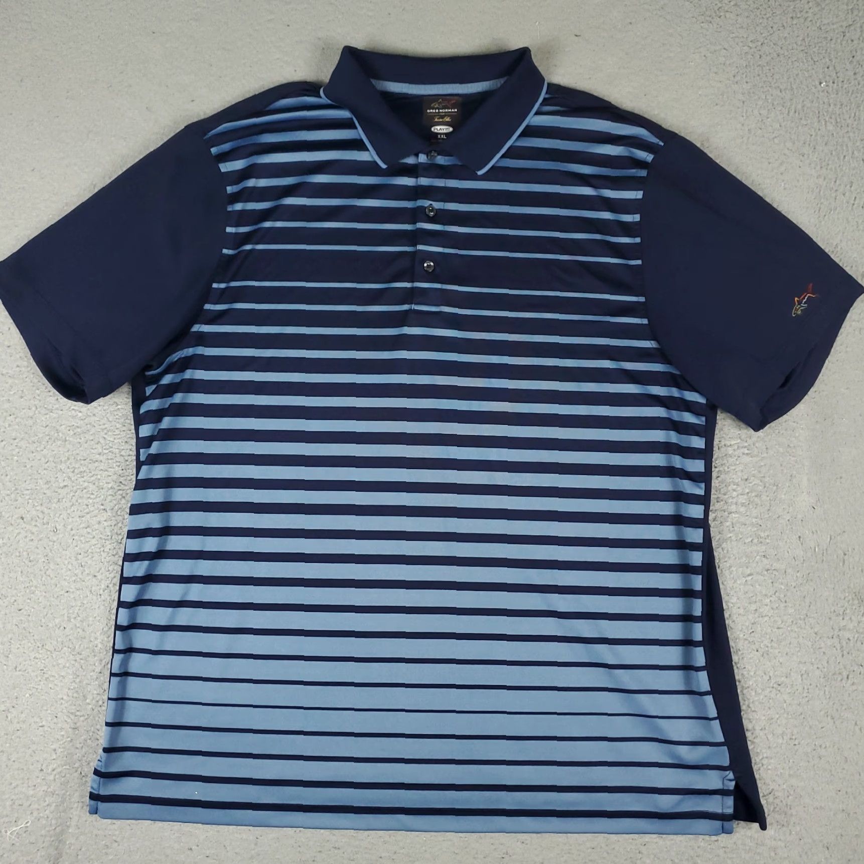 Vintage Greg Norman Polo Shirt Mens 2XL Blue Striped Golf Casual Short Sleeve Button Collared Polo Shirt 2XL Blue Striped Greg Norman Mens 2XL Polo Shirt Size US XXL / EU 58 / 5 - 3 Thumbnail