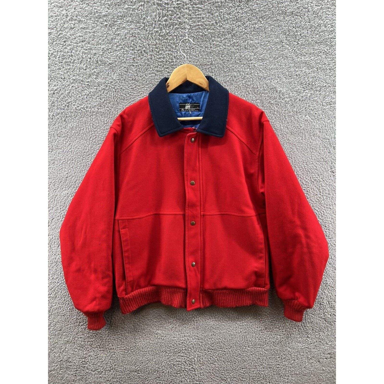 image of Lobo Pendleton Wool Red Bomber Field Sport Jacket Usa Made, Men's (Size Small)