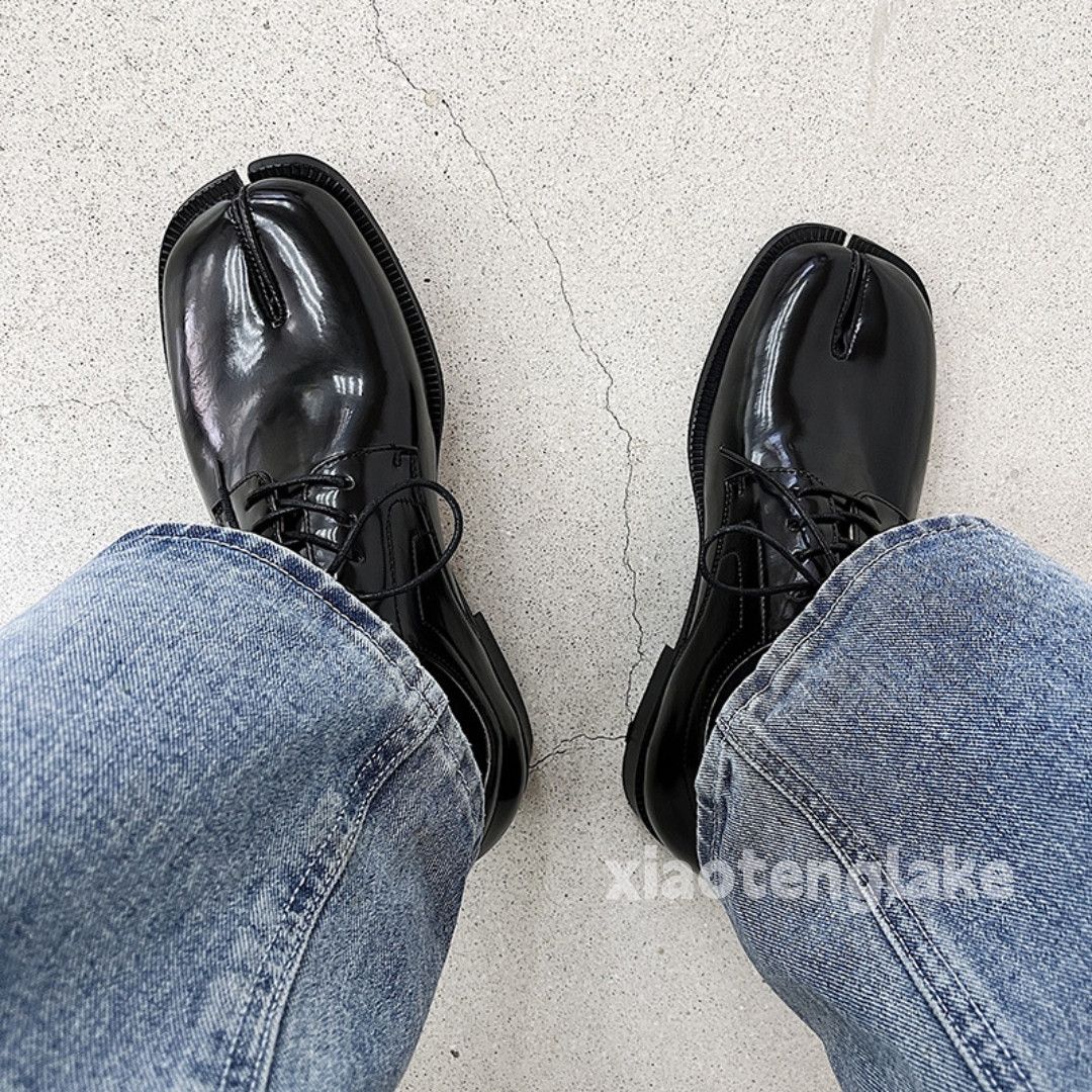 Vintage unisex utility punk yuppie grunge tabi leather shoes Size US 5.5 / EU 38 - 4 Thumbnail