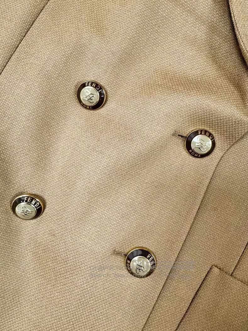 Fendi Fendi Exclusive Camel Color Double-Breasted Suit Jacket Size XS / US 0-2 / IT 36-38 - 4 Thumbnail