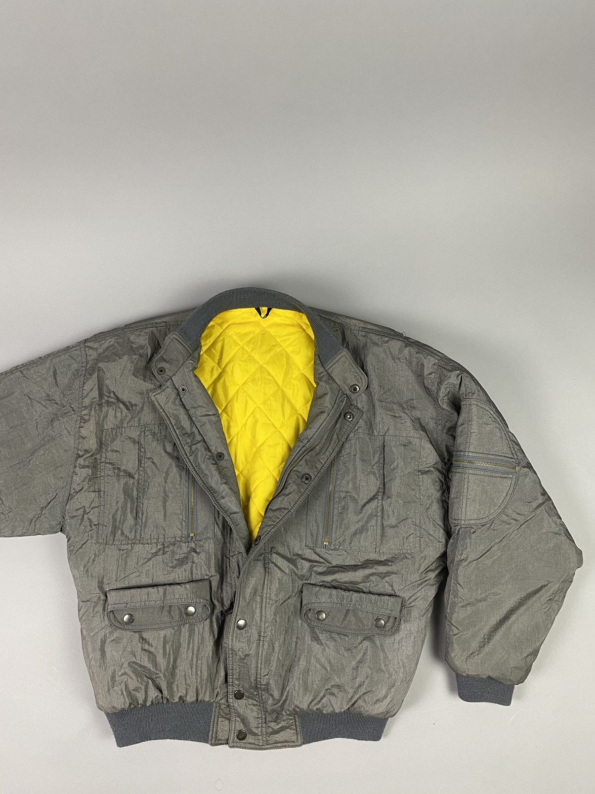 Vintage Vintage Quilted Nylon Bomber Jacket - Rare Yellow Lining Size US M / EU 48-50 / 2 - 5 Thumbnail
