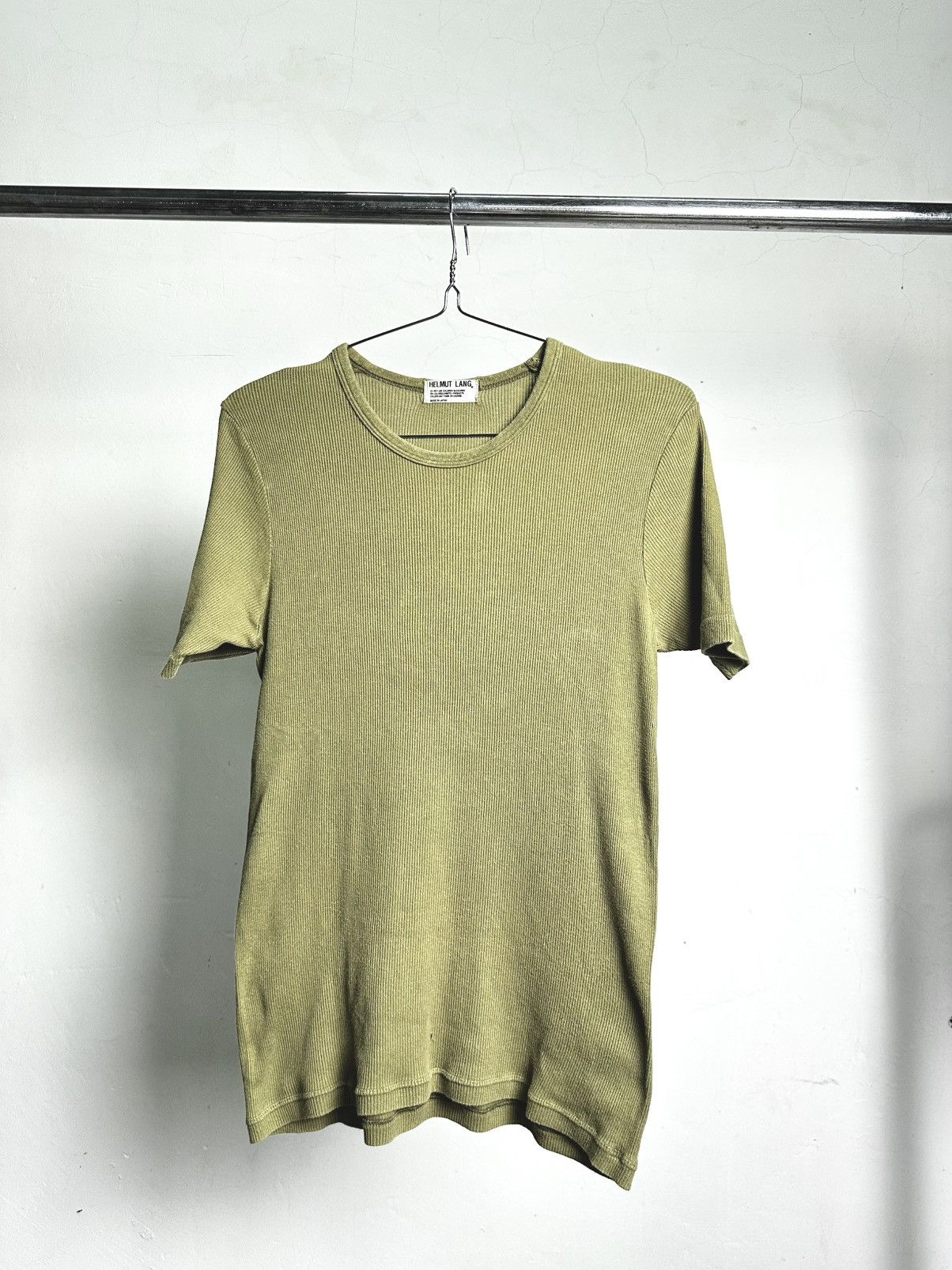 Helmut Lang 90’s Helmut Lang Army Ribbed Tshirt Size US S / EU 44-46 / 1 - 4 Thumbnail