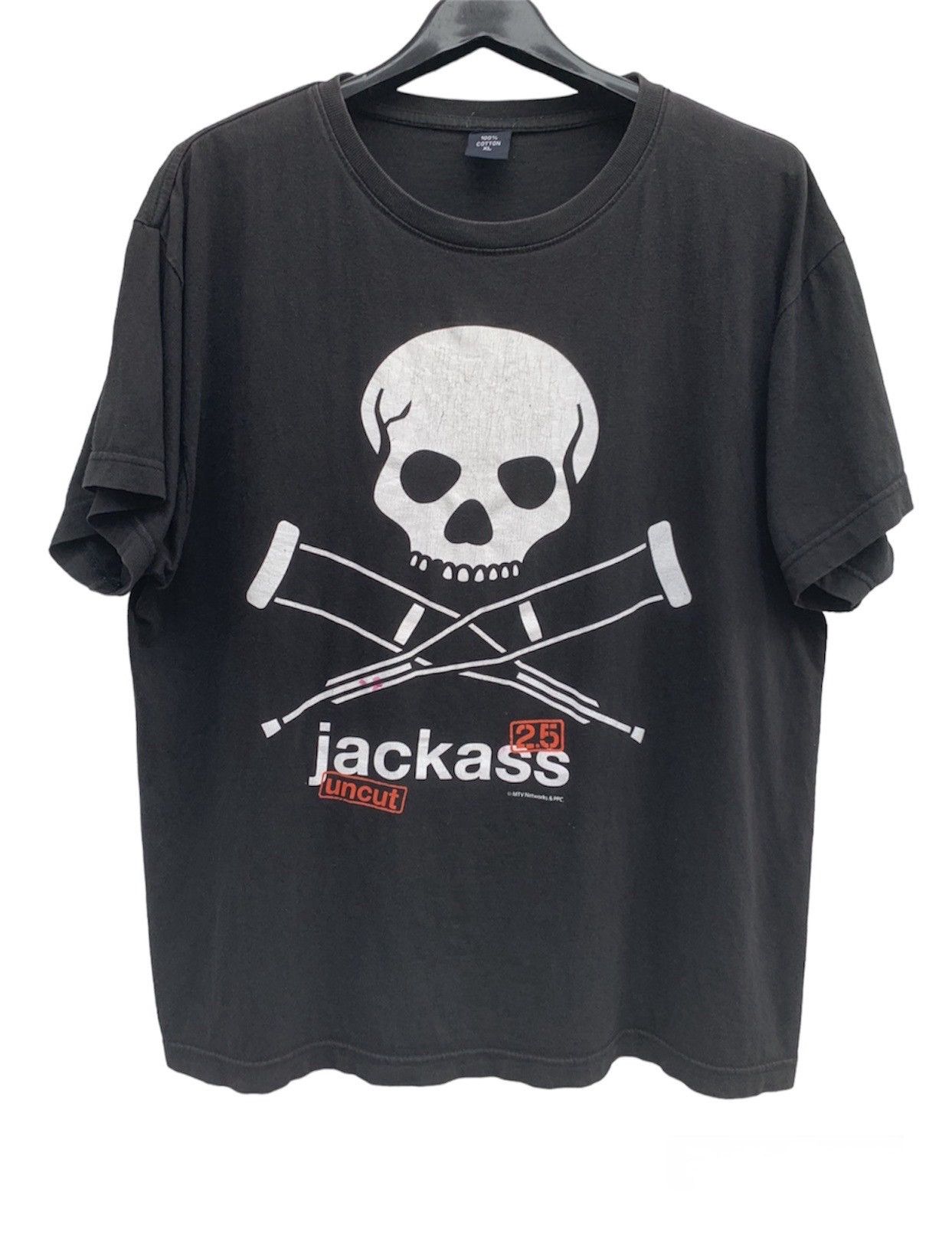 image of Vintage Mtv Jackass 2.5 Uncut 2007 Movie Promo T-Shirt in Black, Men's (Size XL)