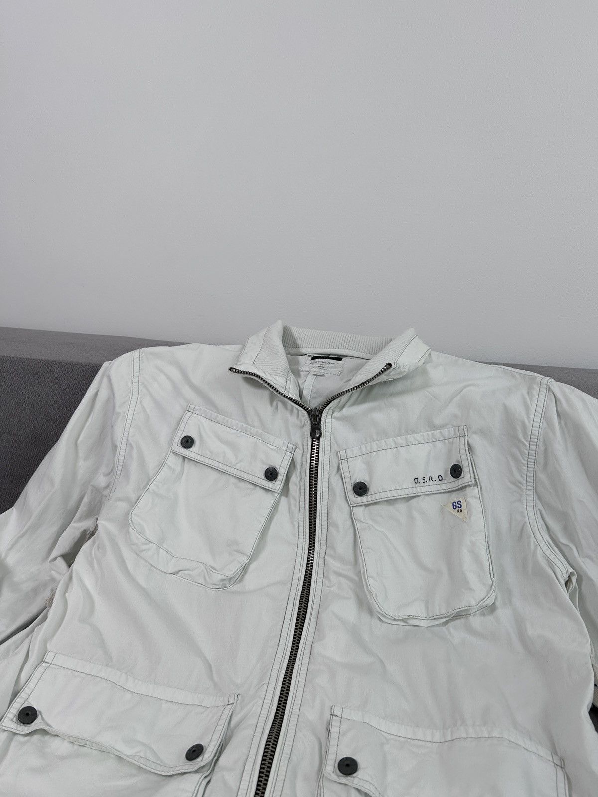 G-Star × Vintage G-STAR Raw Military Style Cargo Multi Pockets White Jacket Size US XL / EU 56 / 4 - 3 Thumbnail