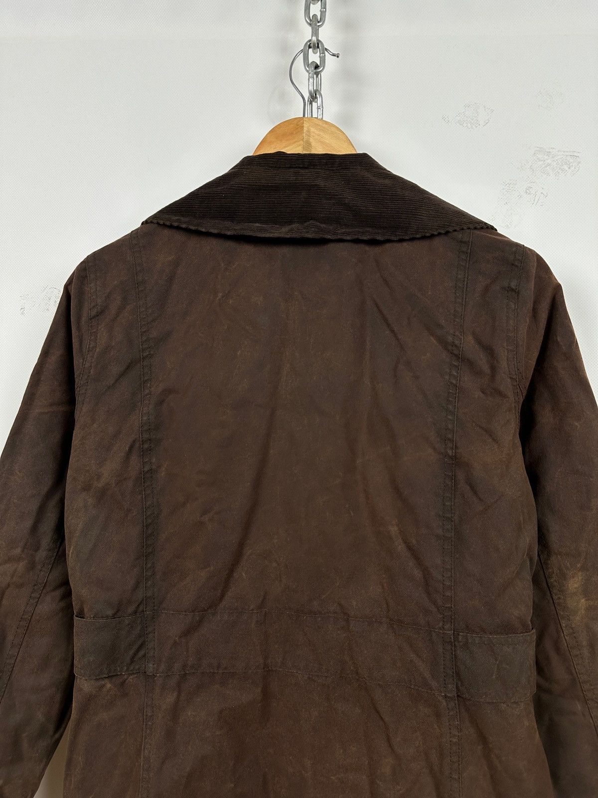 Barbour Double Breasted Brown Waxed Coat Jacket