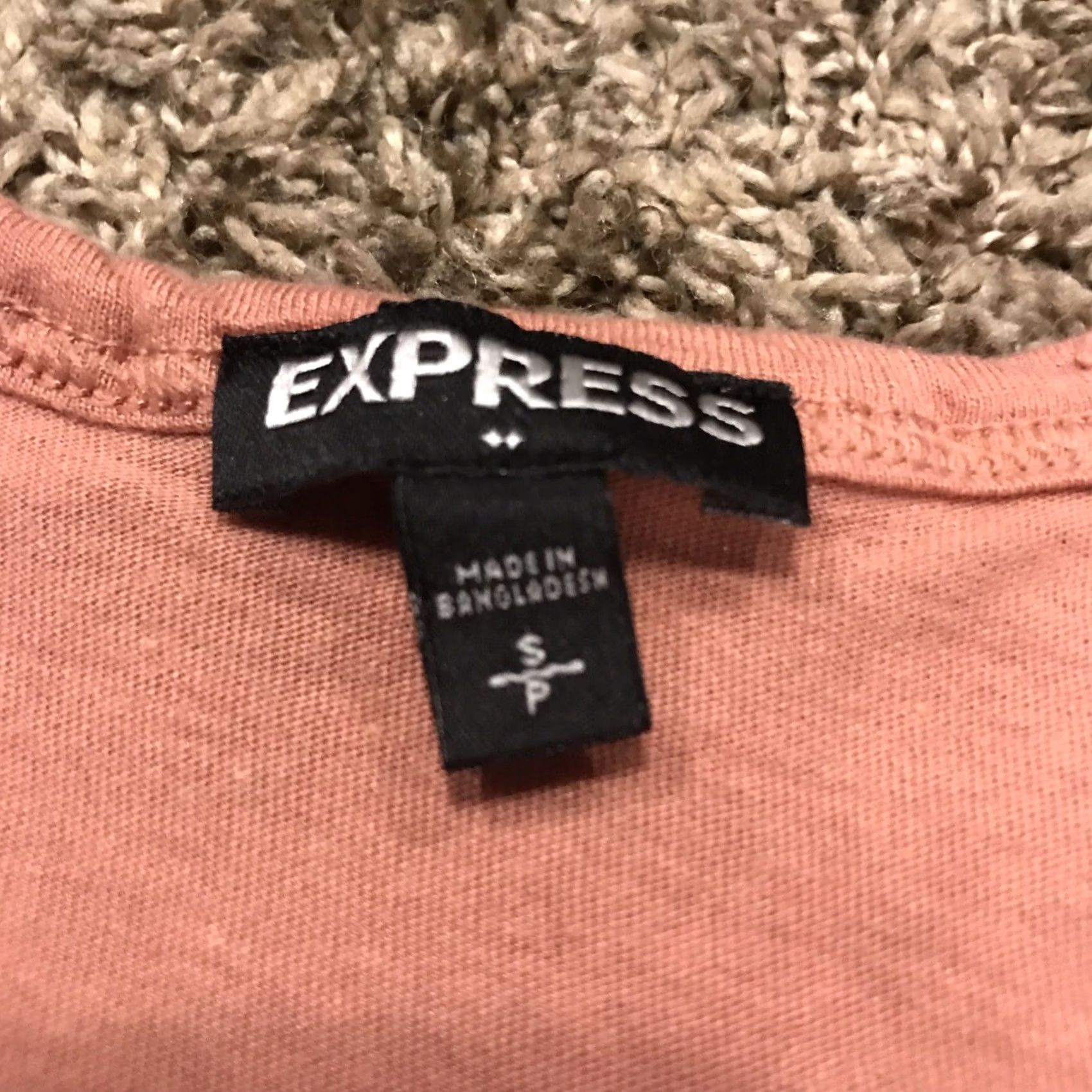 Express express womens S rose pink long sleeve shirt cotton blend blouse knit V-Neck casual basic Size S / US 4 / IT 40 - 2 Thumbnail