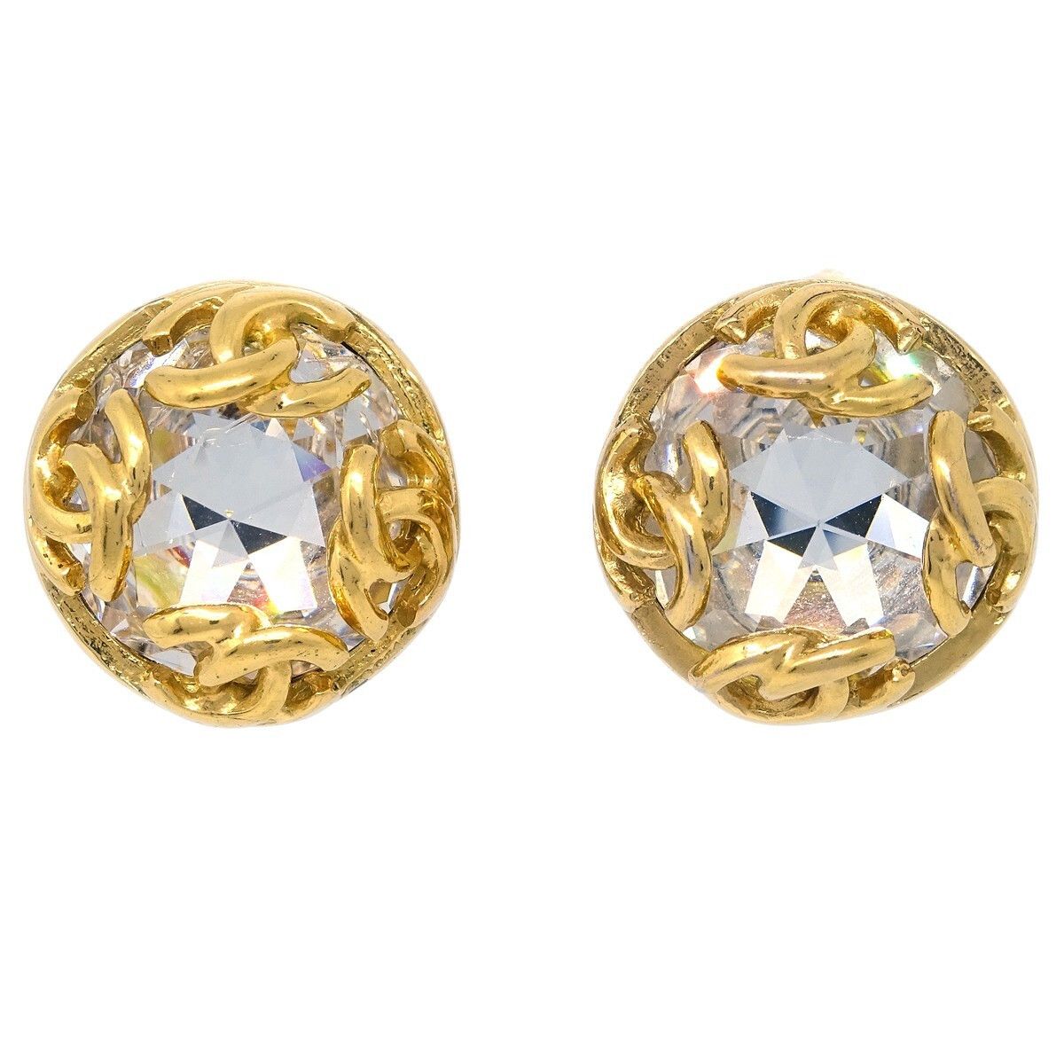 Chanel Chanel CC Round Metal and Crystal Size ONE SIZE - 1 Thumbnail