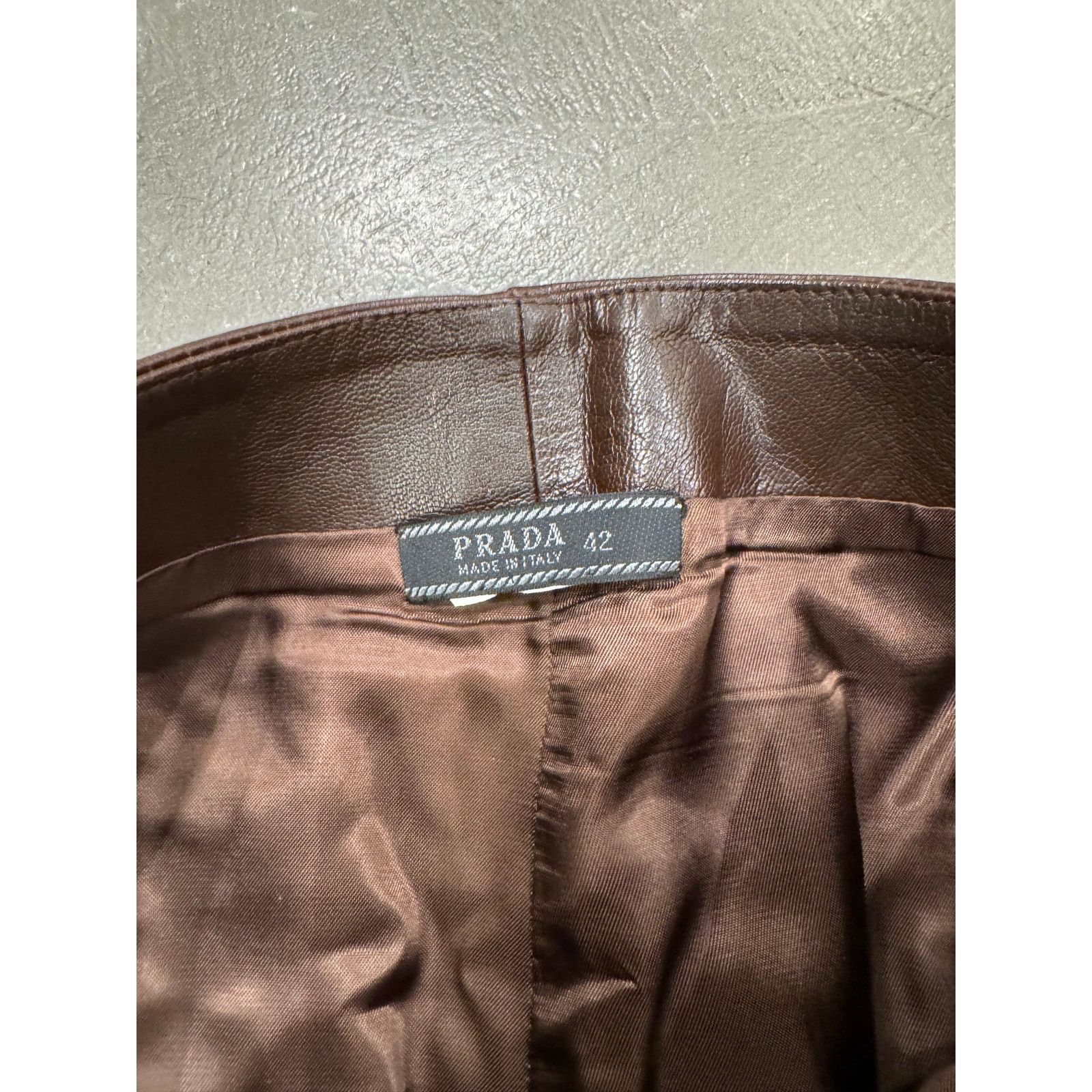 Prada 1990s Prada brown leather pants Size 28" / US 6 / IT 42 - 5 Thumbnail