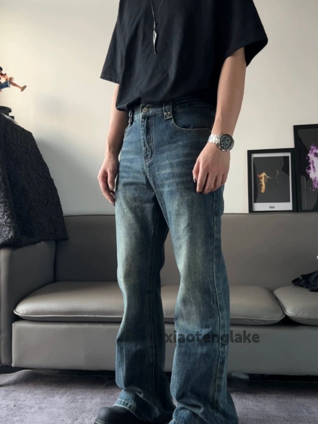 Jean × Vintage washed faded cleanfit yuppie y2k flared jeans Size US 33 - 6 Thumbnail